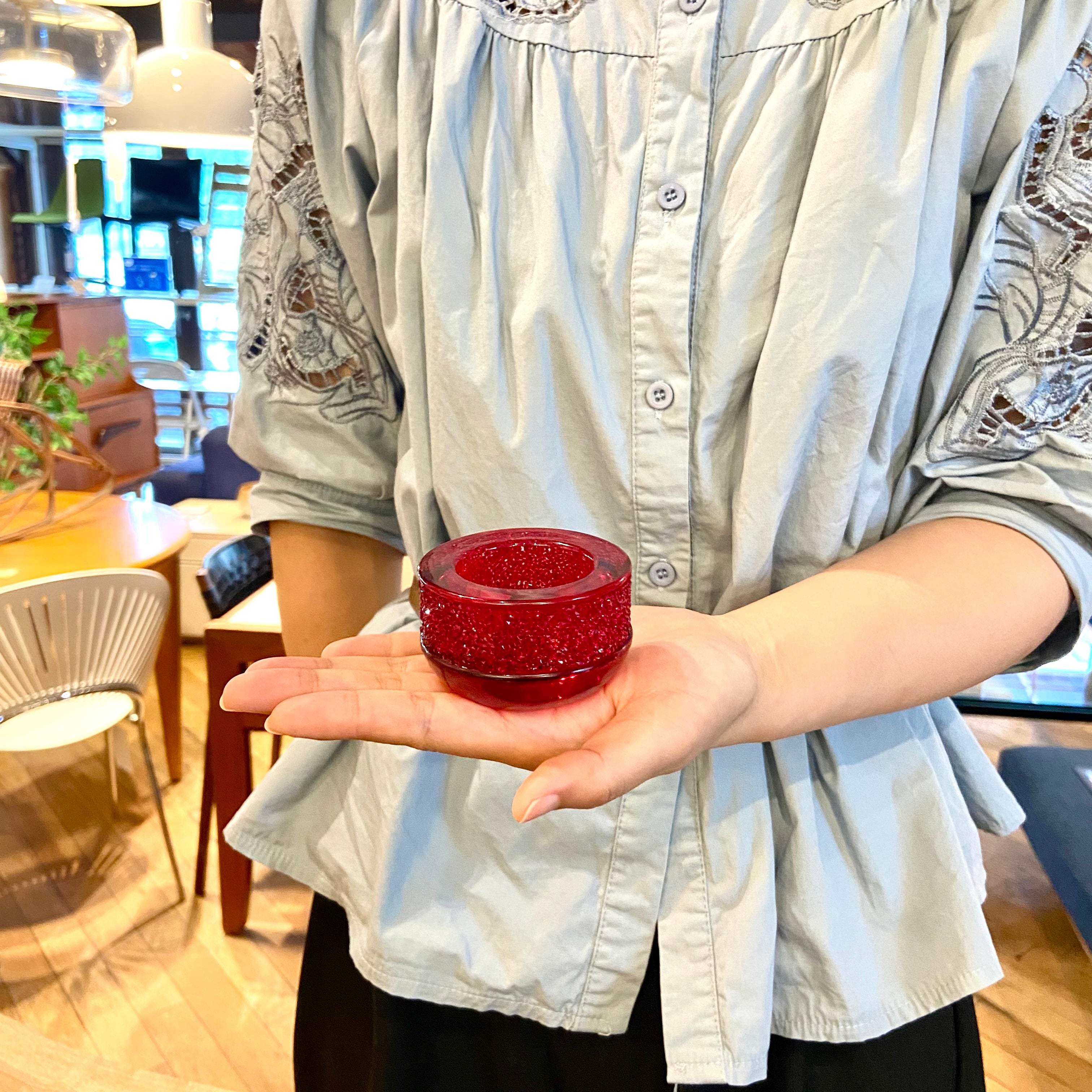 スワロフスキー / SWAROVSKI Shimme Tea Light Red キャンドルホルダー