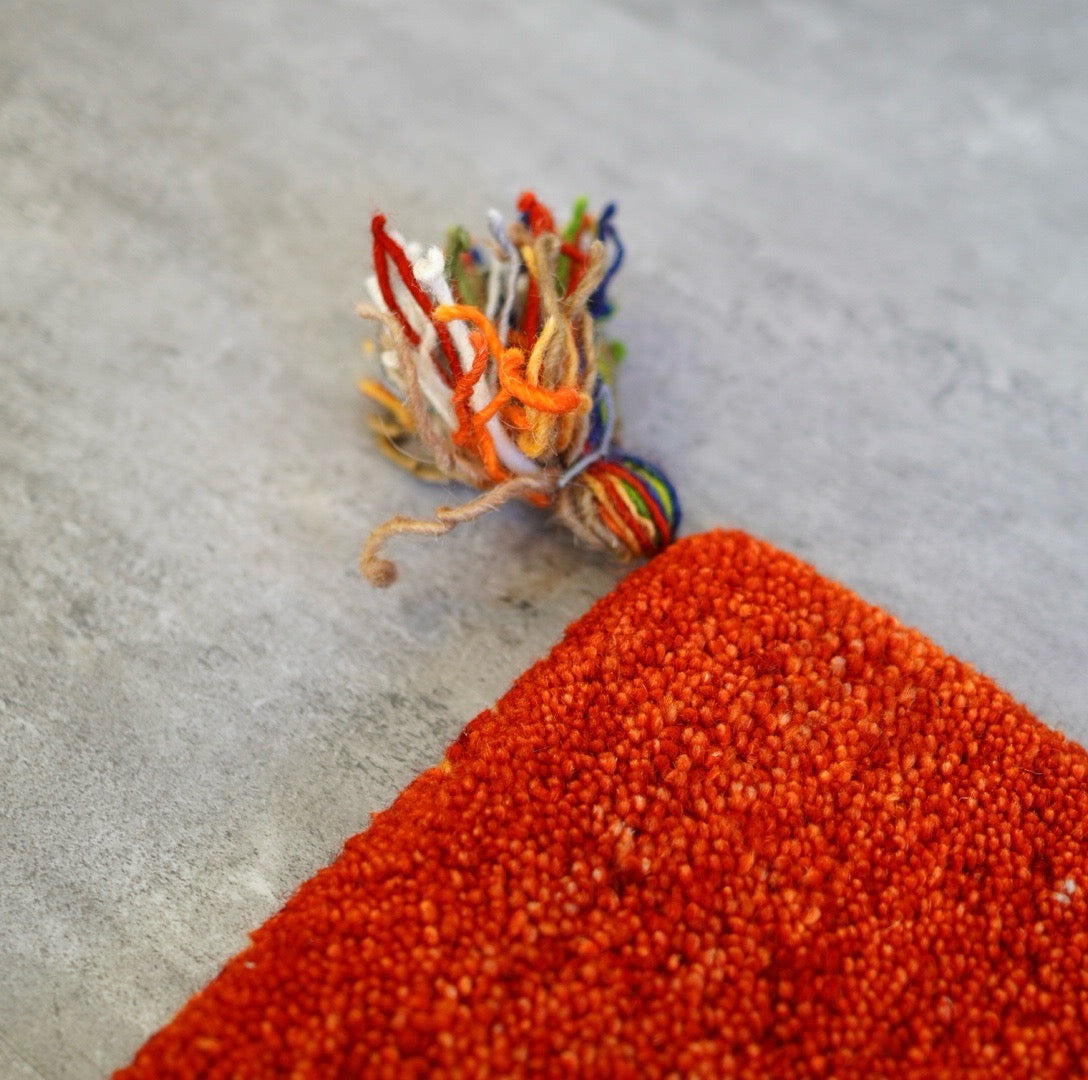 ギャッベ 120×40 オレンジ ラグ マット