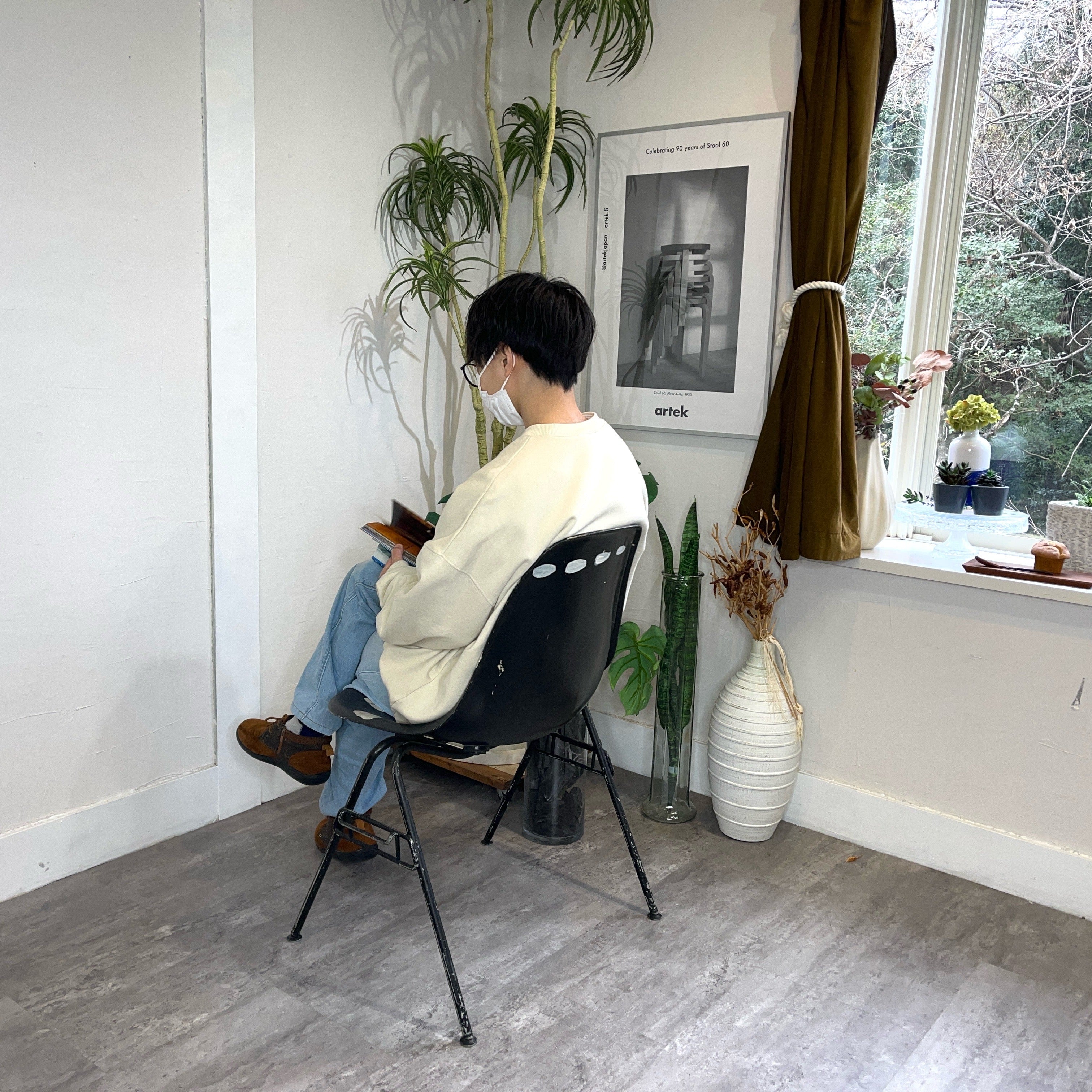 ハーマンミラー / Herman Miller ペイント サイドシェルチェア スタッキングベース チャールズ&レイ・イームズ FRP 外マウント ヴィンテージ