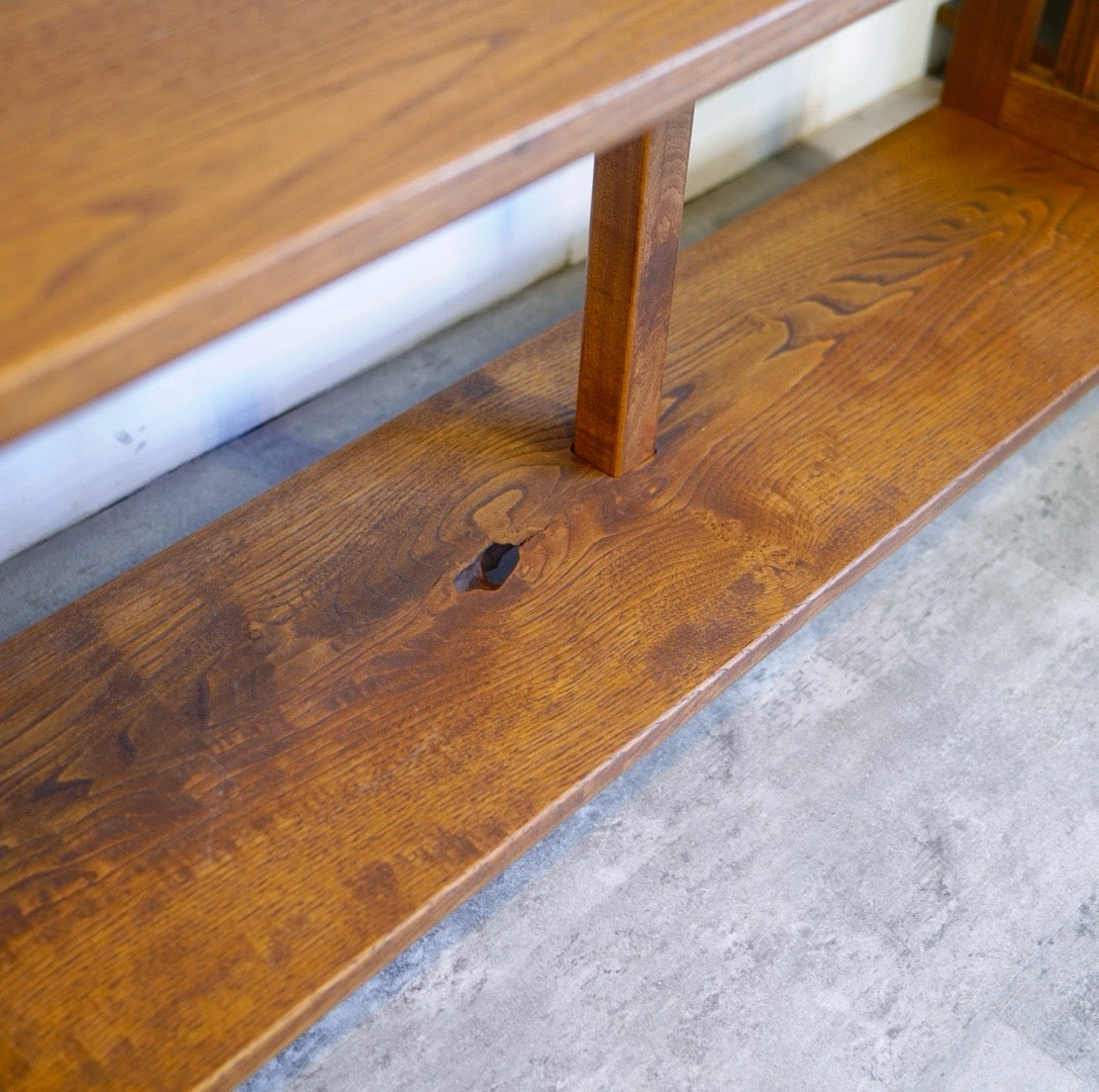 ナラ無垢材 楔式本棚 シェルフ キャビネット