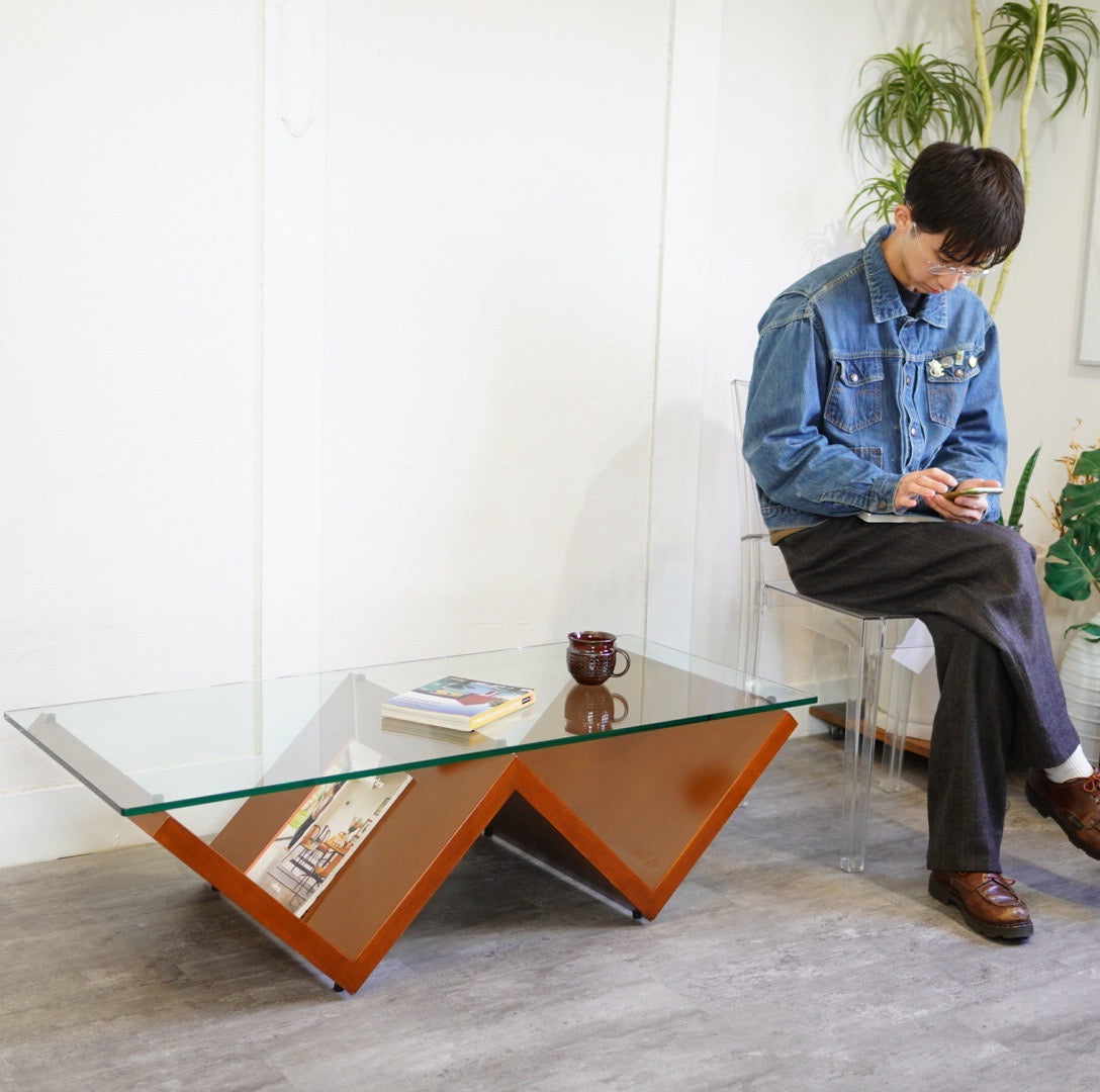 アルフレックス / arflex モンターニャ ガラステーブル ローテーブル 川崎文男