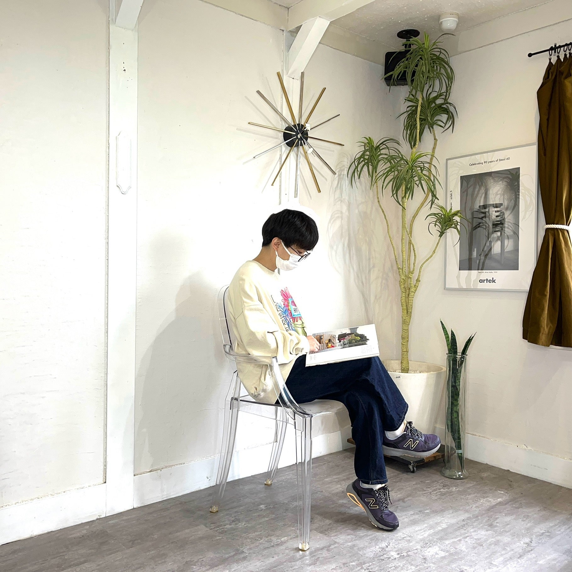 ヴィトラ / Vitra スター クロック クローム/ブラス ジョージネルソン 掛け時計