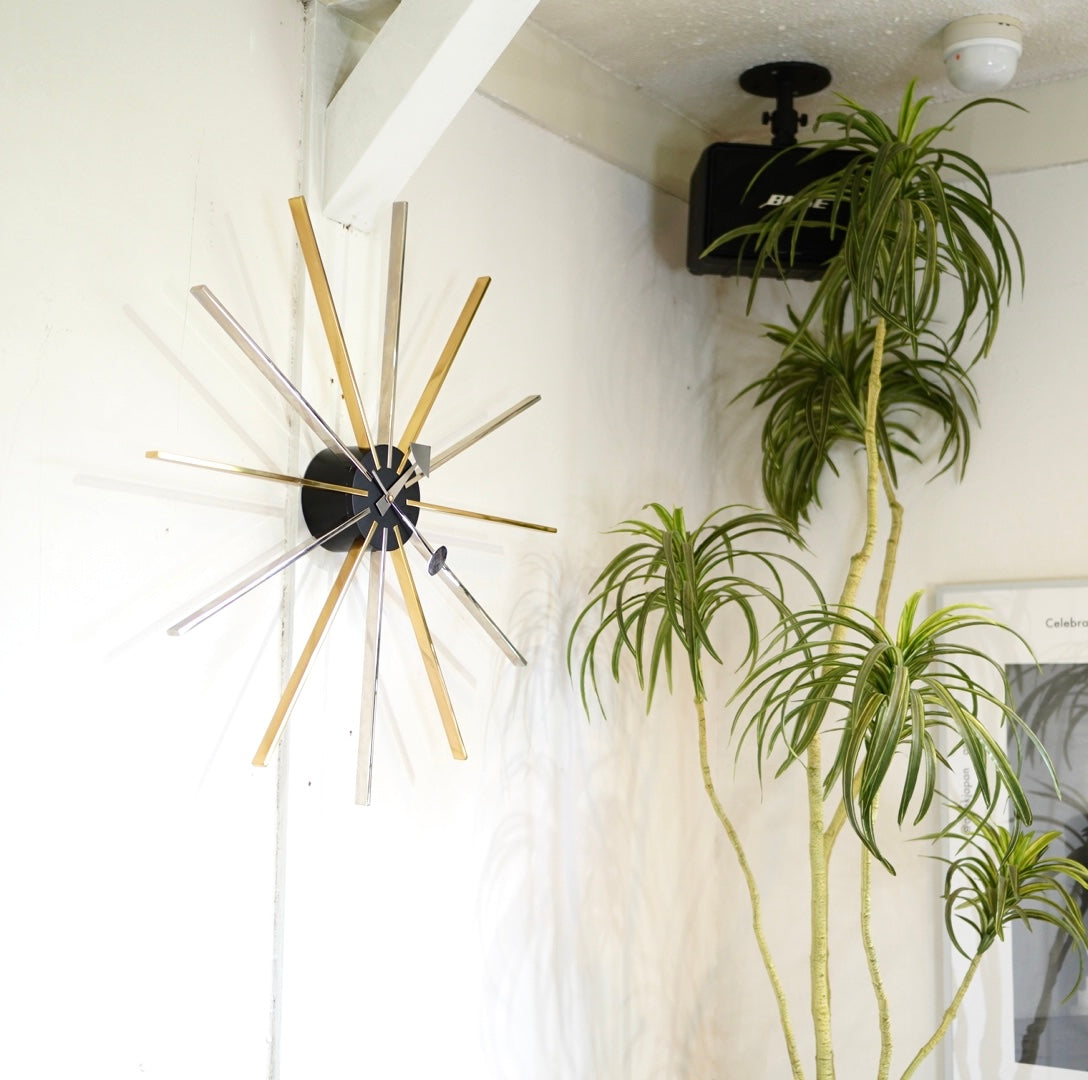 ヴィトラ / Vitra スター クロック クローム/ブラス ジョージネルソン 掛け時計