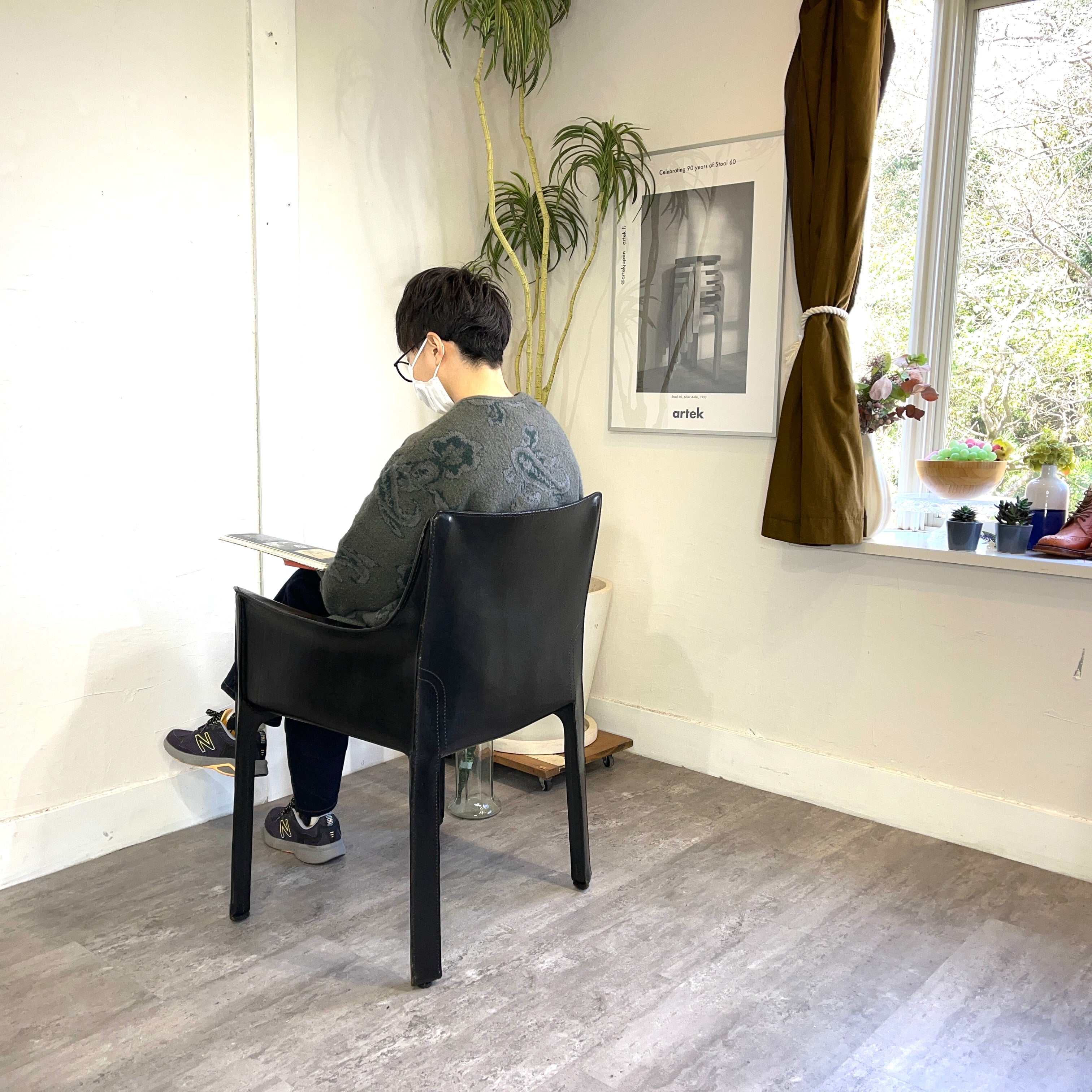 カッシーナ / Cassina キャブ / CAB アームチェア 413 黒 マリオ・ベリーニ