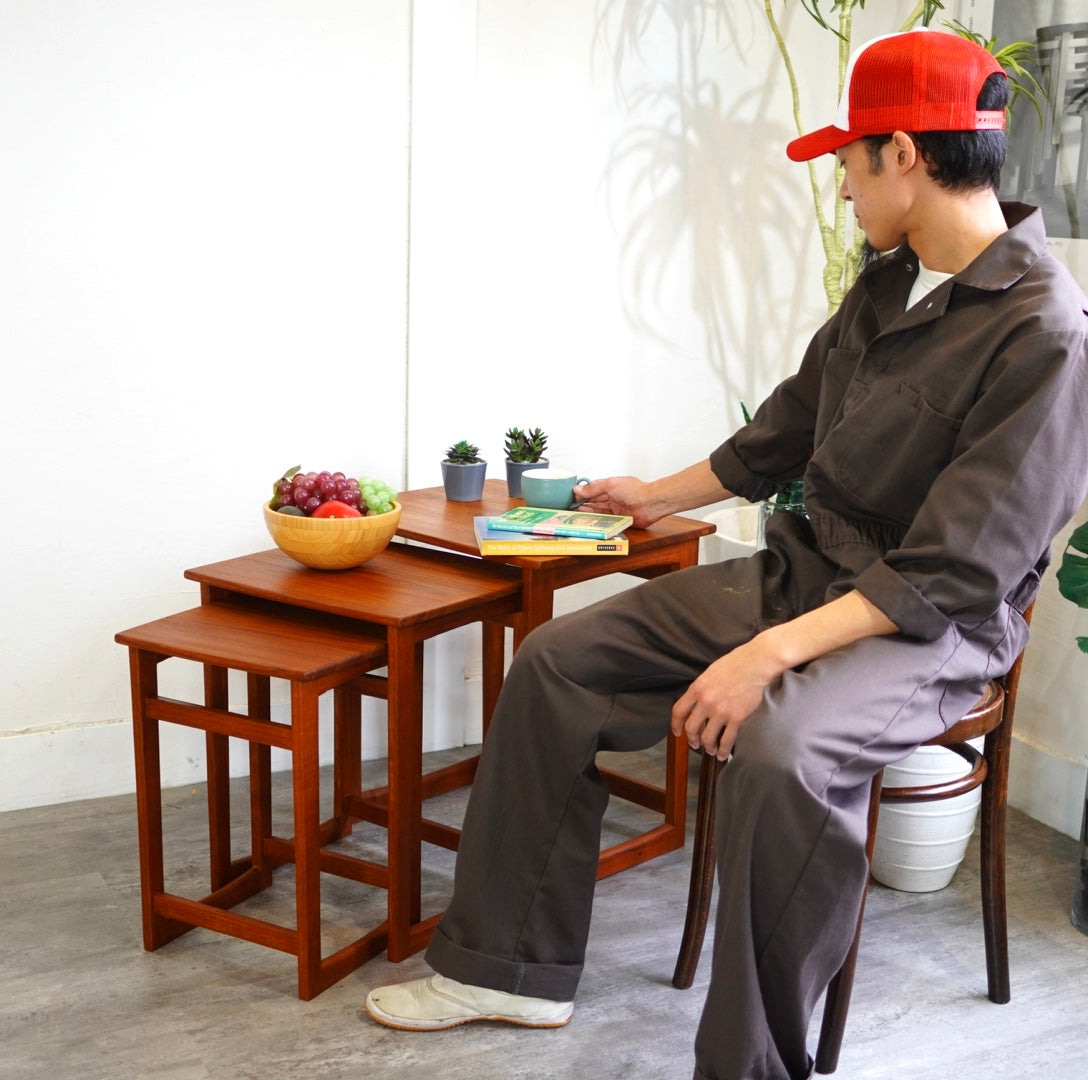 イギリスヴィンテージ ネストテーブル コーヒーテーブル チーク材