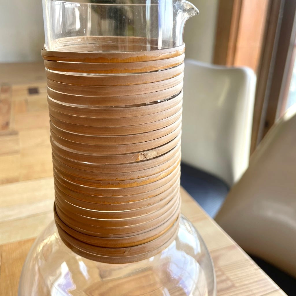 ヌータヤルヴィ / Nuutajarvi カイ・フランク / Kaj Franck ジュースピッチャー 1621 クリア 籐 北欧ヴィンテージ