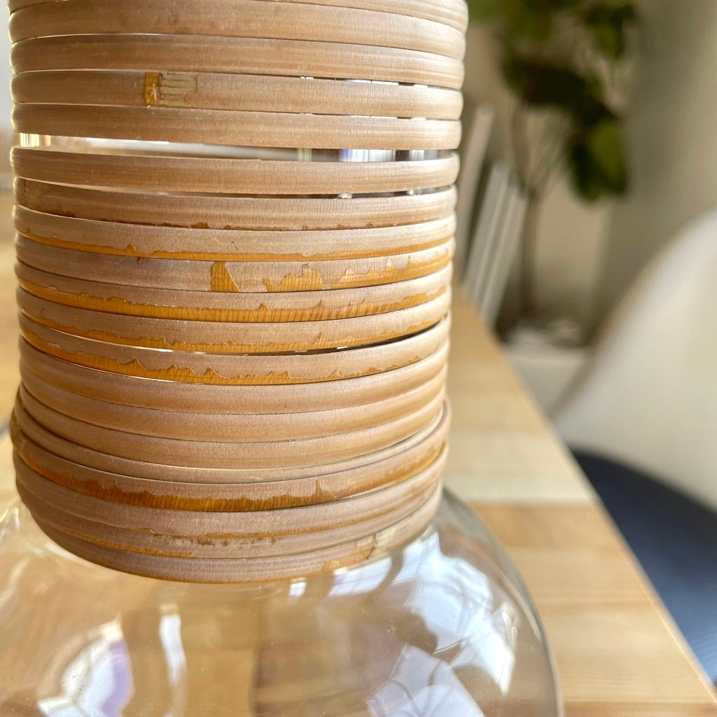 ヌータヤルヴィ / Nuutajarvi カイ・フランク / Kaj Franck ジュースピッチャー 1621 クリア 籐 北欧ヴィンテージ