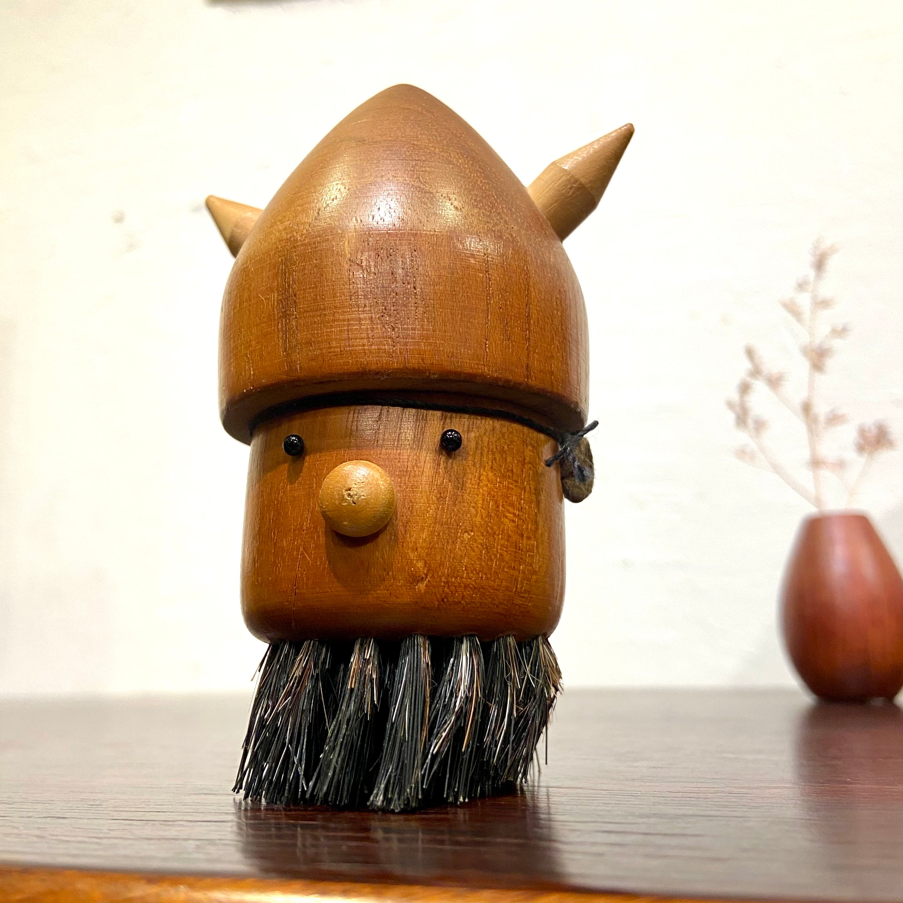 バイキング 洋服ブラシ 人形 置物 ヴィンテージ