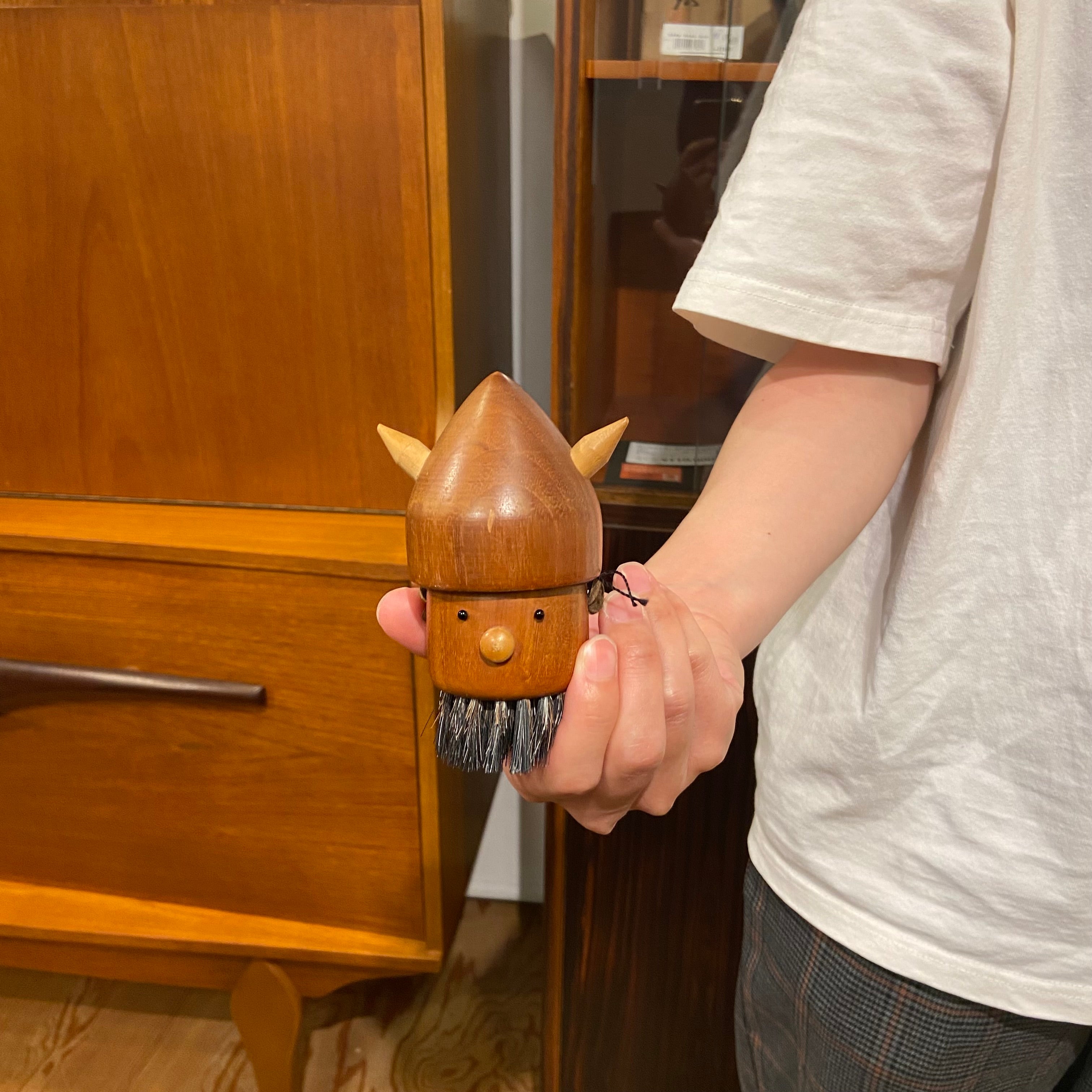 バイキング 洋服ブラシ 人形 置物 ヴィンテージ