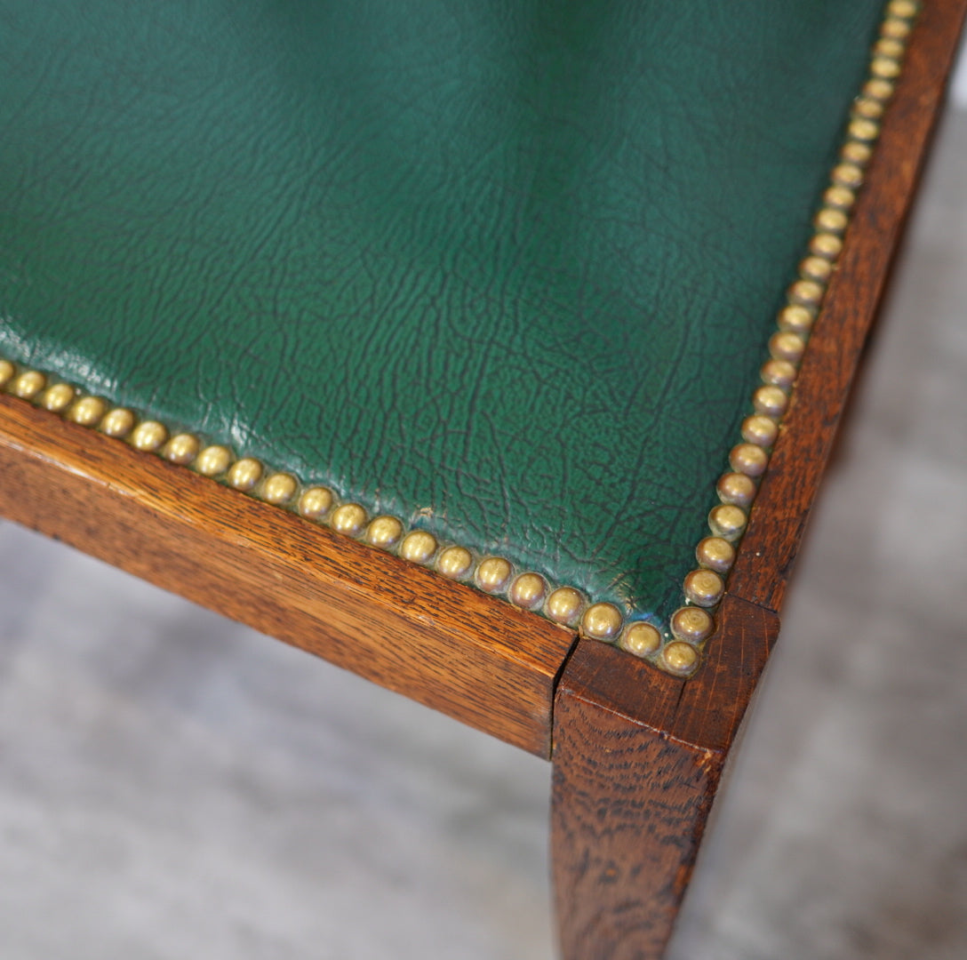 アンティークチェア グリーン 寄木 椅子