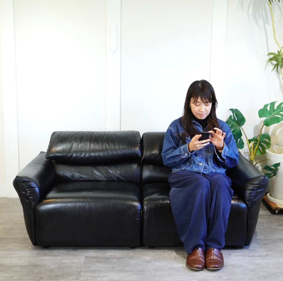 フクラ / HUKLA リストン コンビネーション ソファ 2人掛け 本革 セパレート