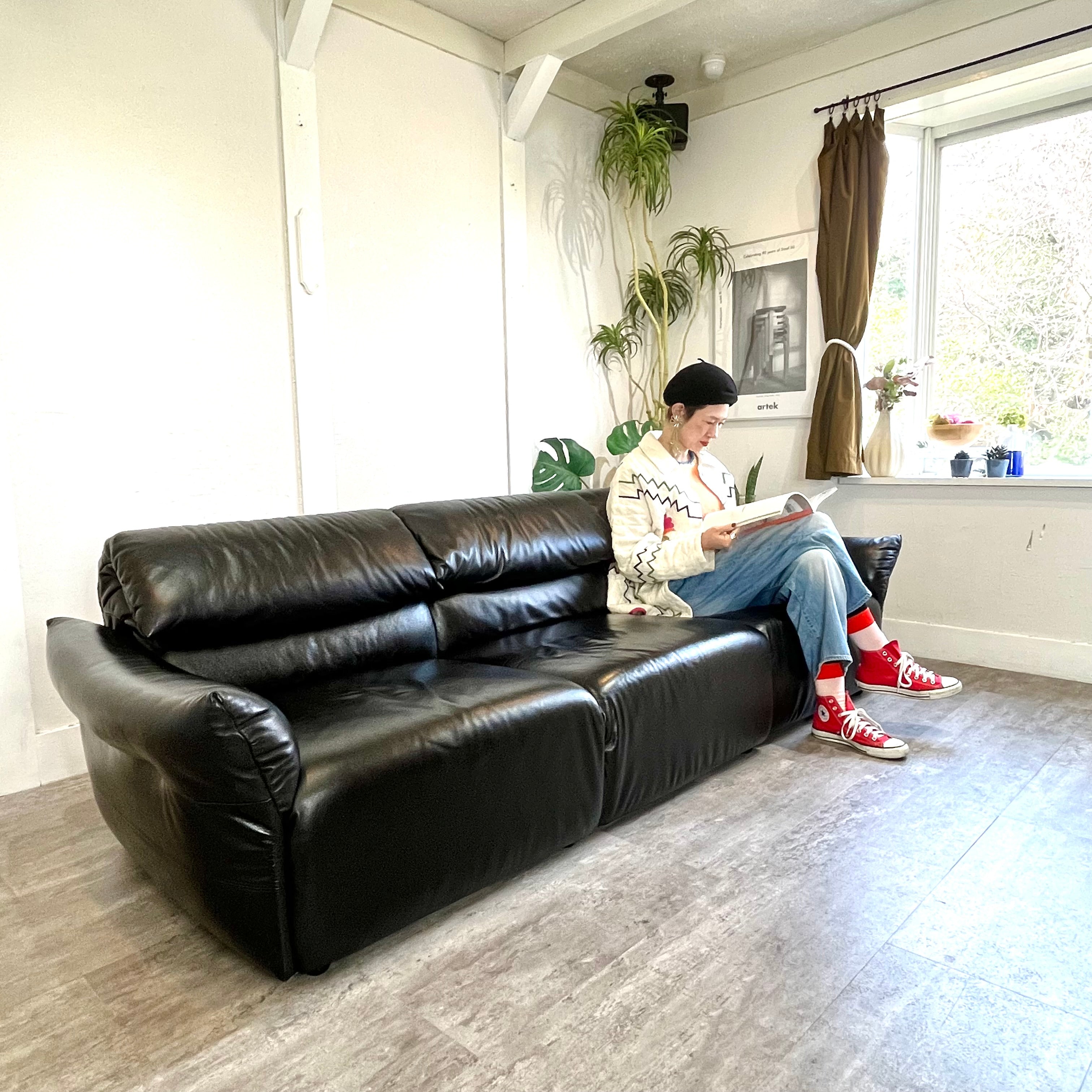 フクラ / HUKLA リストン コンビネーション ソファ 3人掛け 本革 セパレート