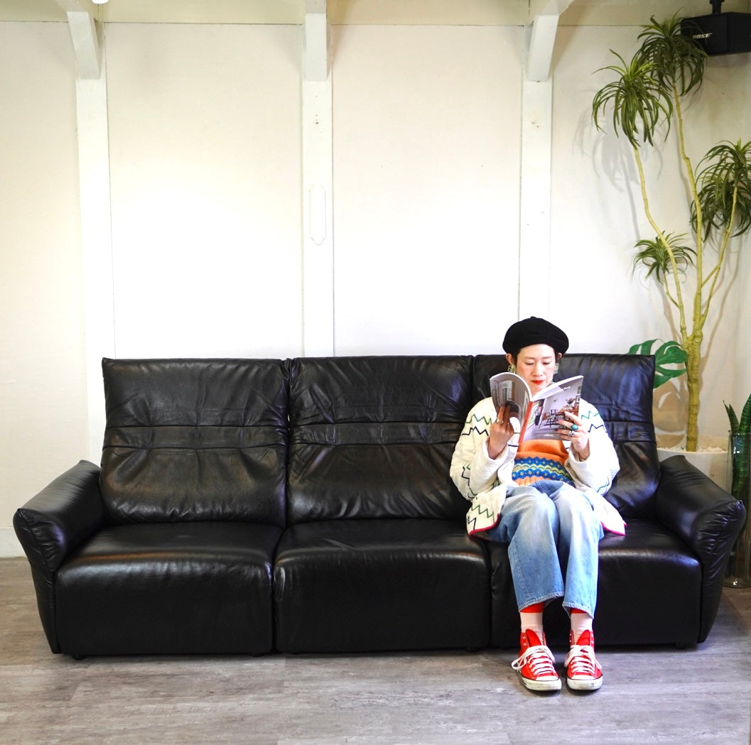 フクラ / HUKLA リストン コンビネーション ソファ 3人掛け 本革 セパレート