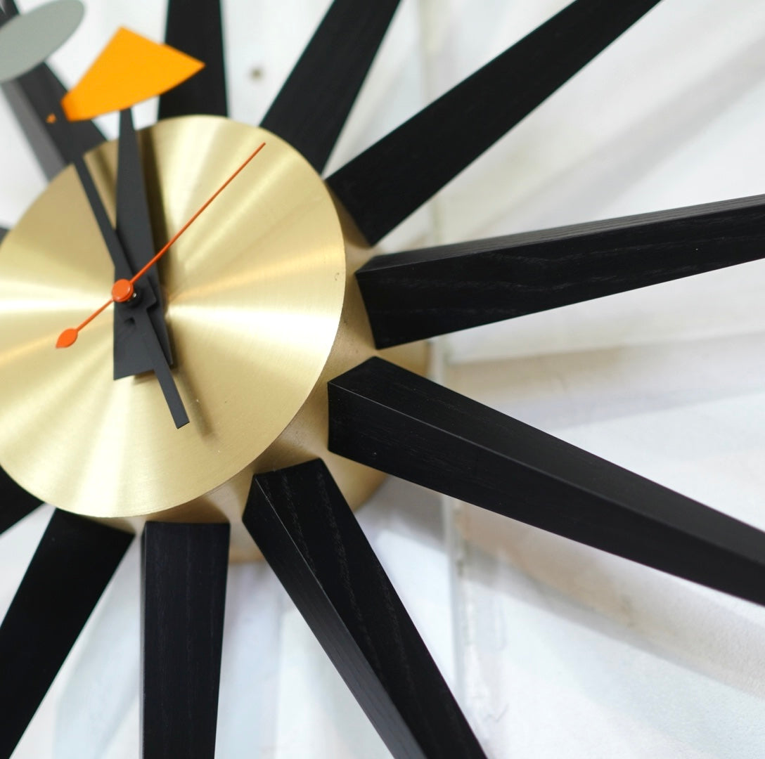 ヴィトラ / Vitra サンバースト / Sunburst Clock ブラック ジョージネルソン 掛け時計