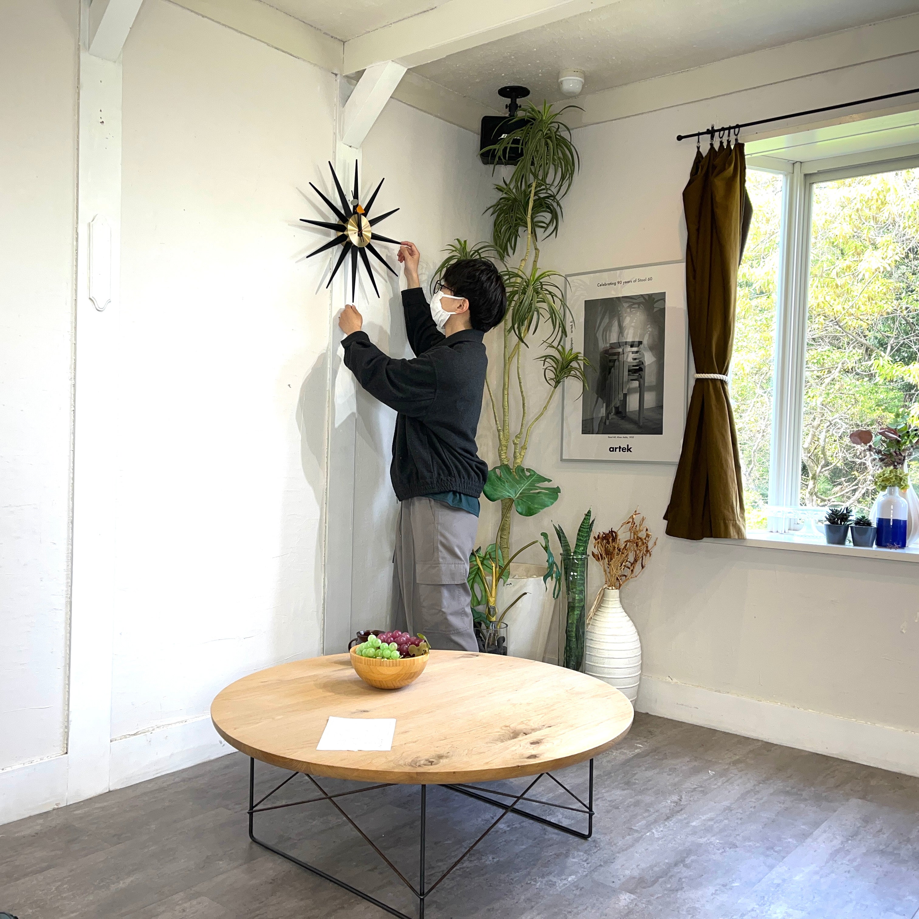 ヴィトラ / Vitra サンバースト / Sunburst Clock ブラック ジョージネルソン 掛け時計