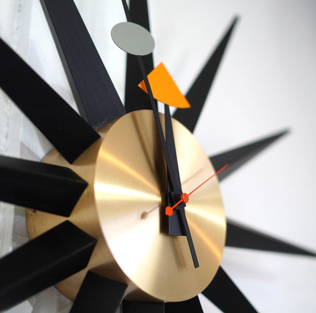ヴィトラ / Vitra サンバースト / Sunburst Clock ブラック ジョージネルソン 掛け時計