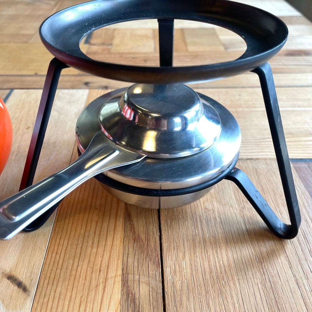 キャサリンホルム / Cathrineholm ロータス / Lotusシリーズ チーズフォンデュパン(鍋)&ウォーマーセット 片手鍋 ヴィンテージ