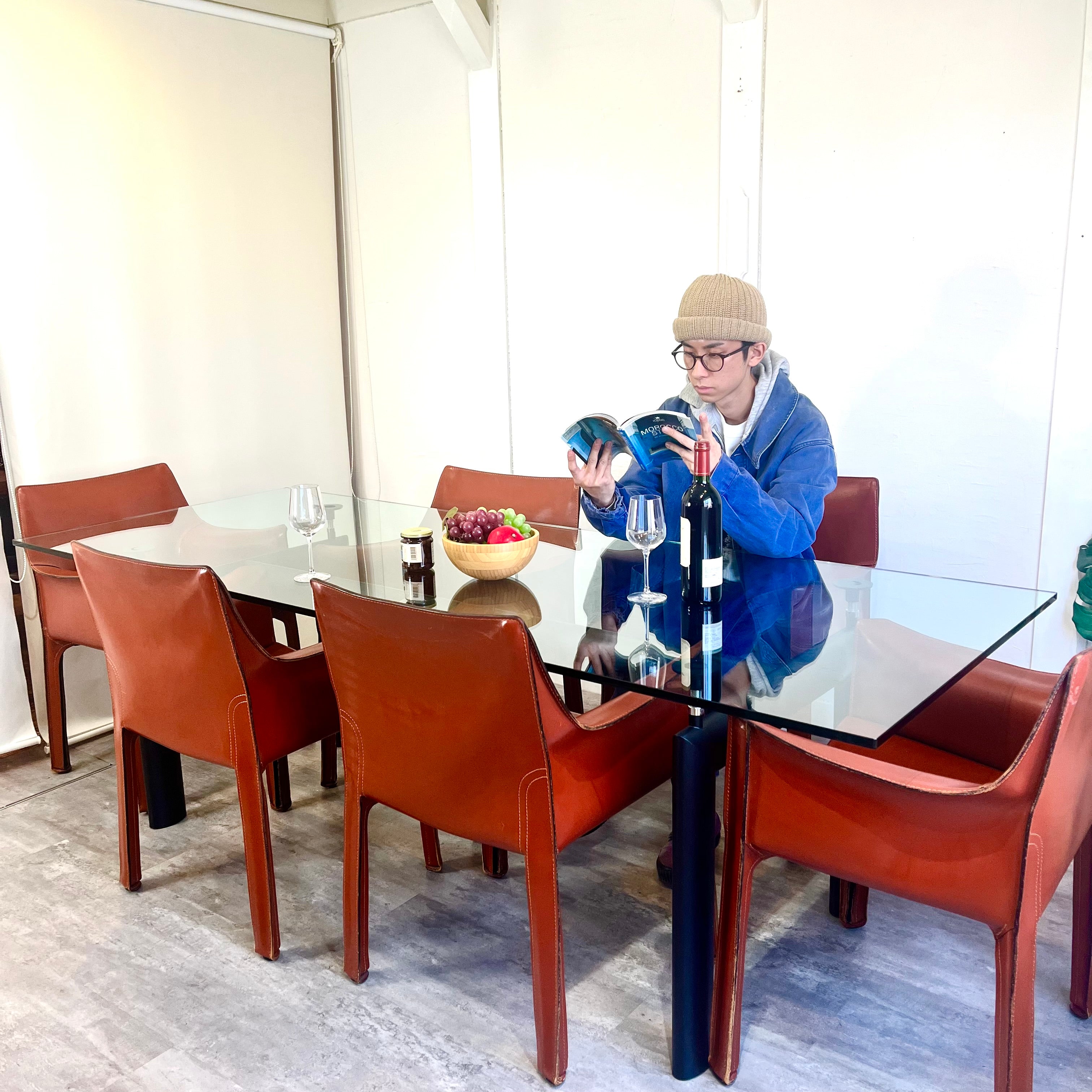 カッシーナ / Cassina 6 TABLE TUBE D’AVION LC6テーブル ガラス ダイニングテーブル ル・コルビュジェ