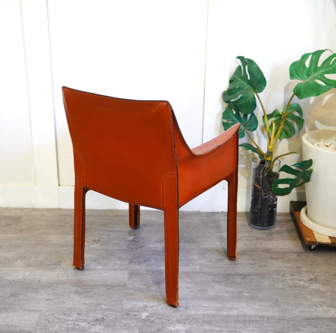 カッシーナ / Cassina キャブ / CAB アームチェア 413  赤茶 マリオ・ベリーニ