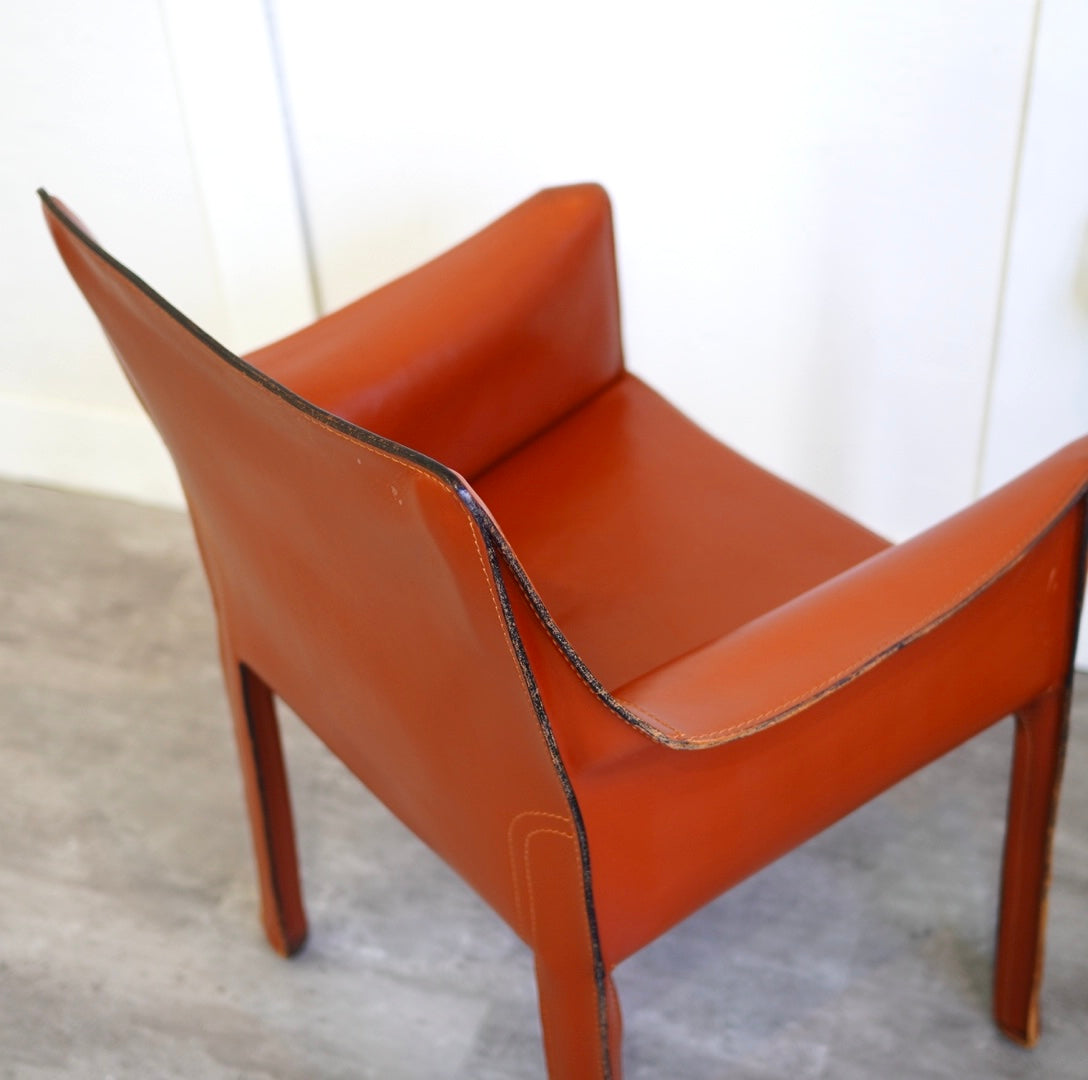 カッシーナ / Cassina キャブ / CAB アームチェア 413  赤茶 マリオ・ベリーニ