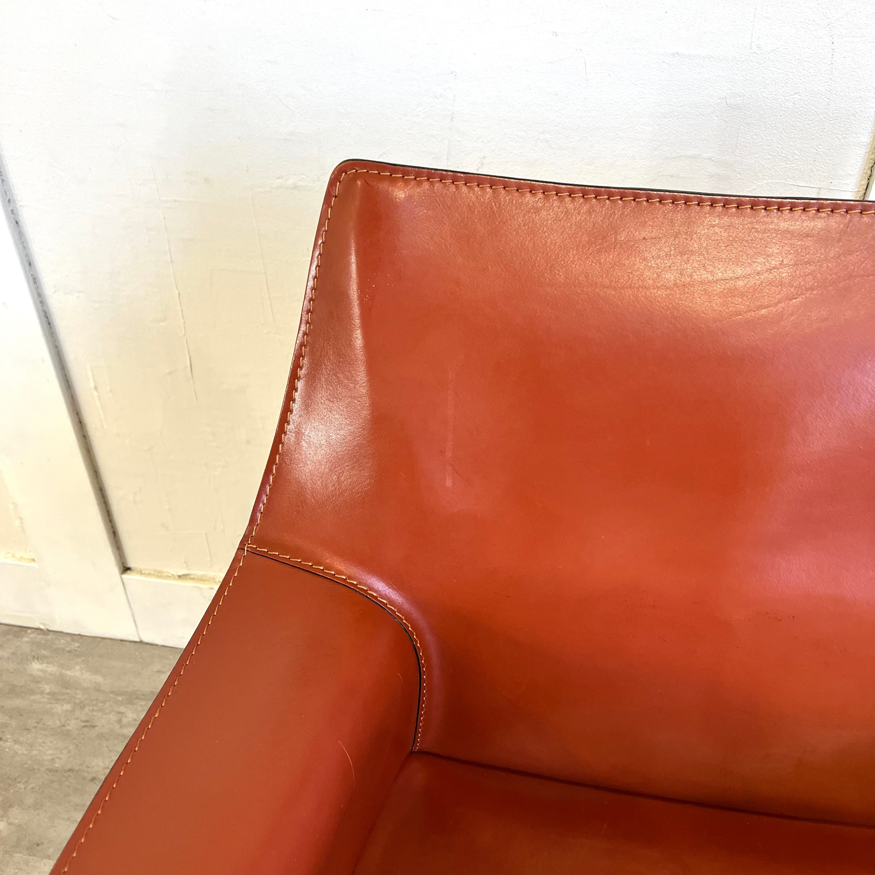 カッシーナ / Cassina キャブ / CAB アームチェア 413  赤茶 マリオ・ベリーニ