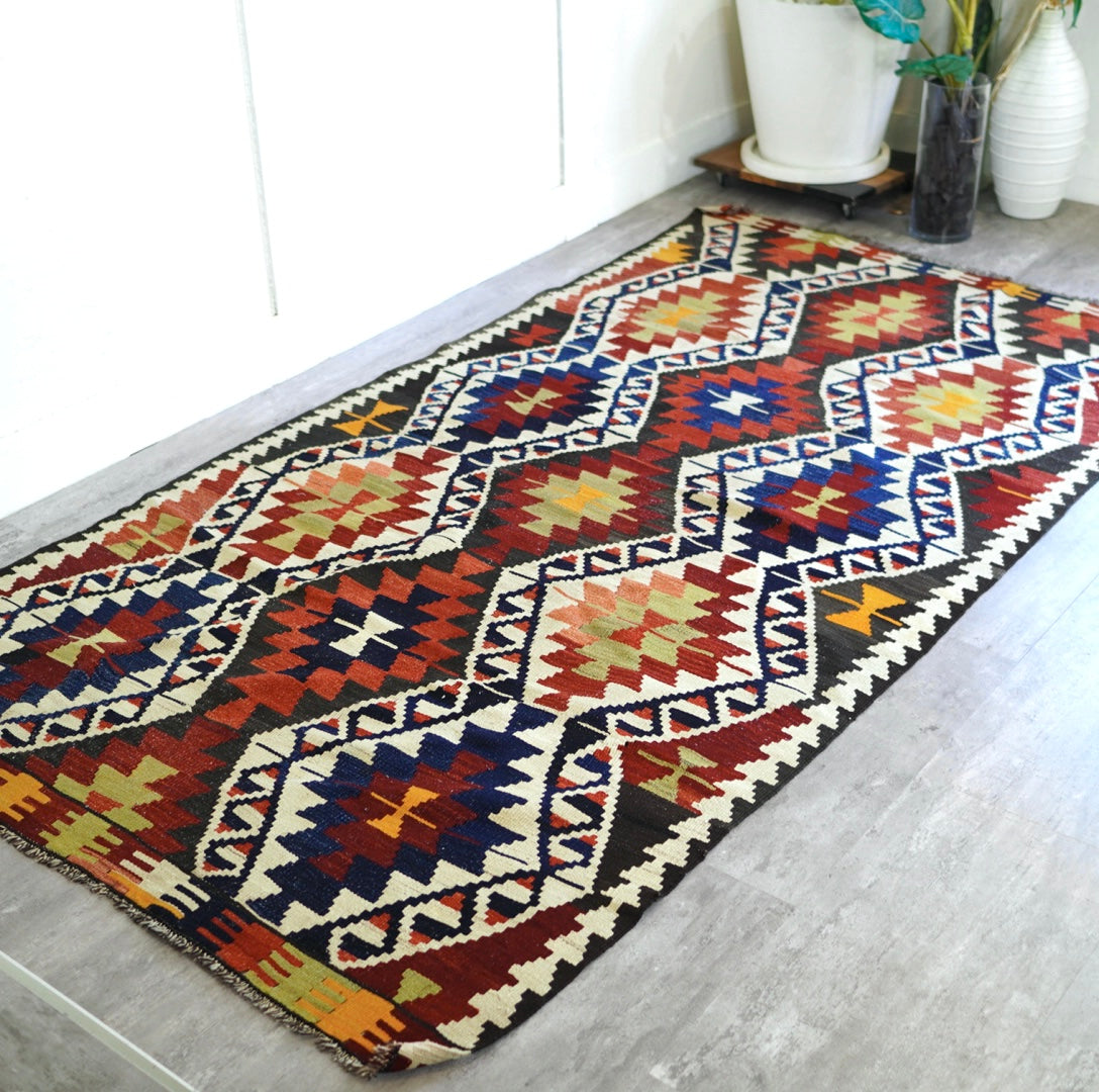 オールドキリム キリムラグ トルコ絨毯 手織り ヴィンテージ