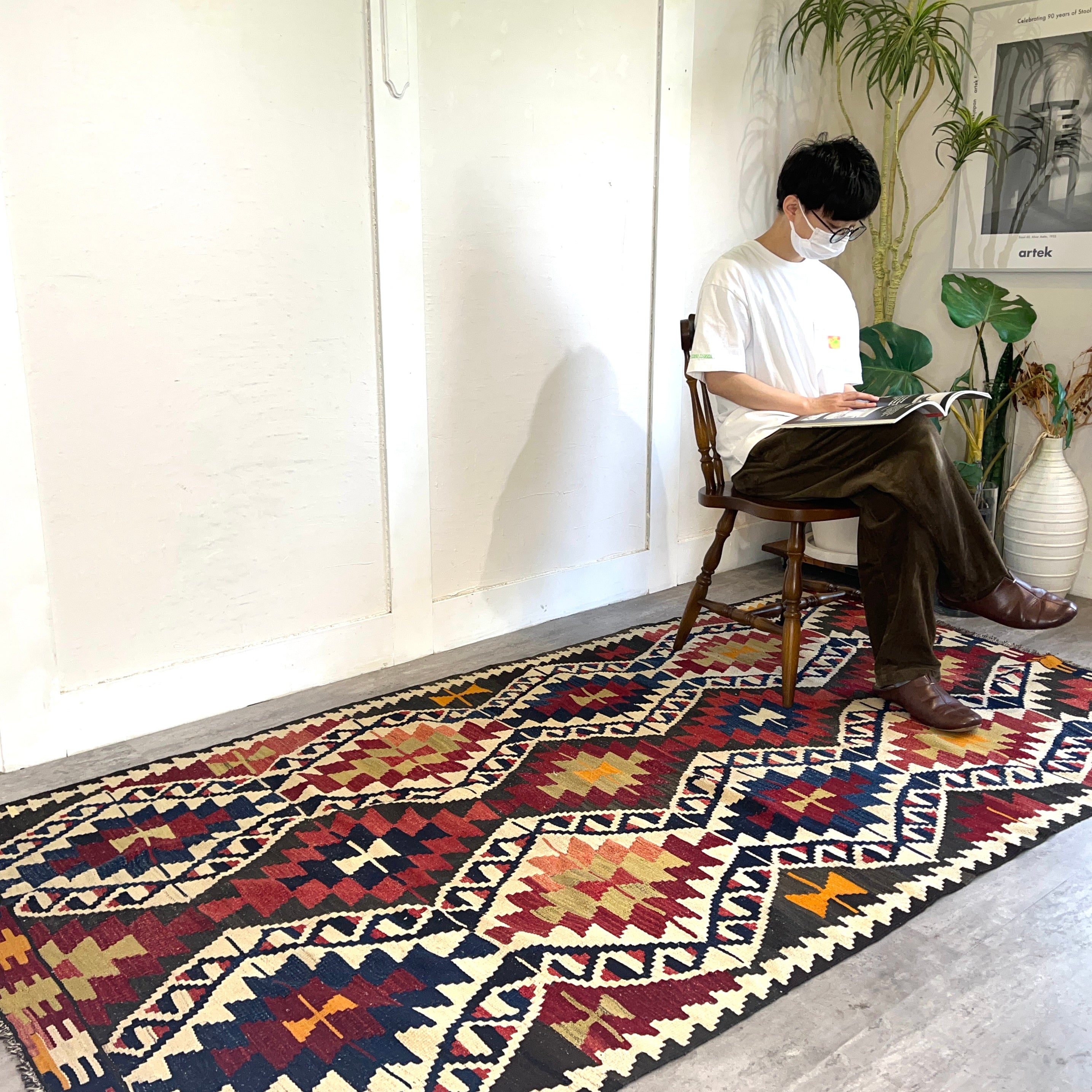 オールドキリム キリムラグ トルコ絨毯 手織り ヴィンテージ