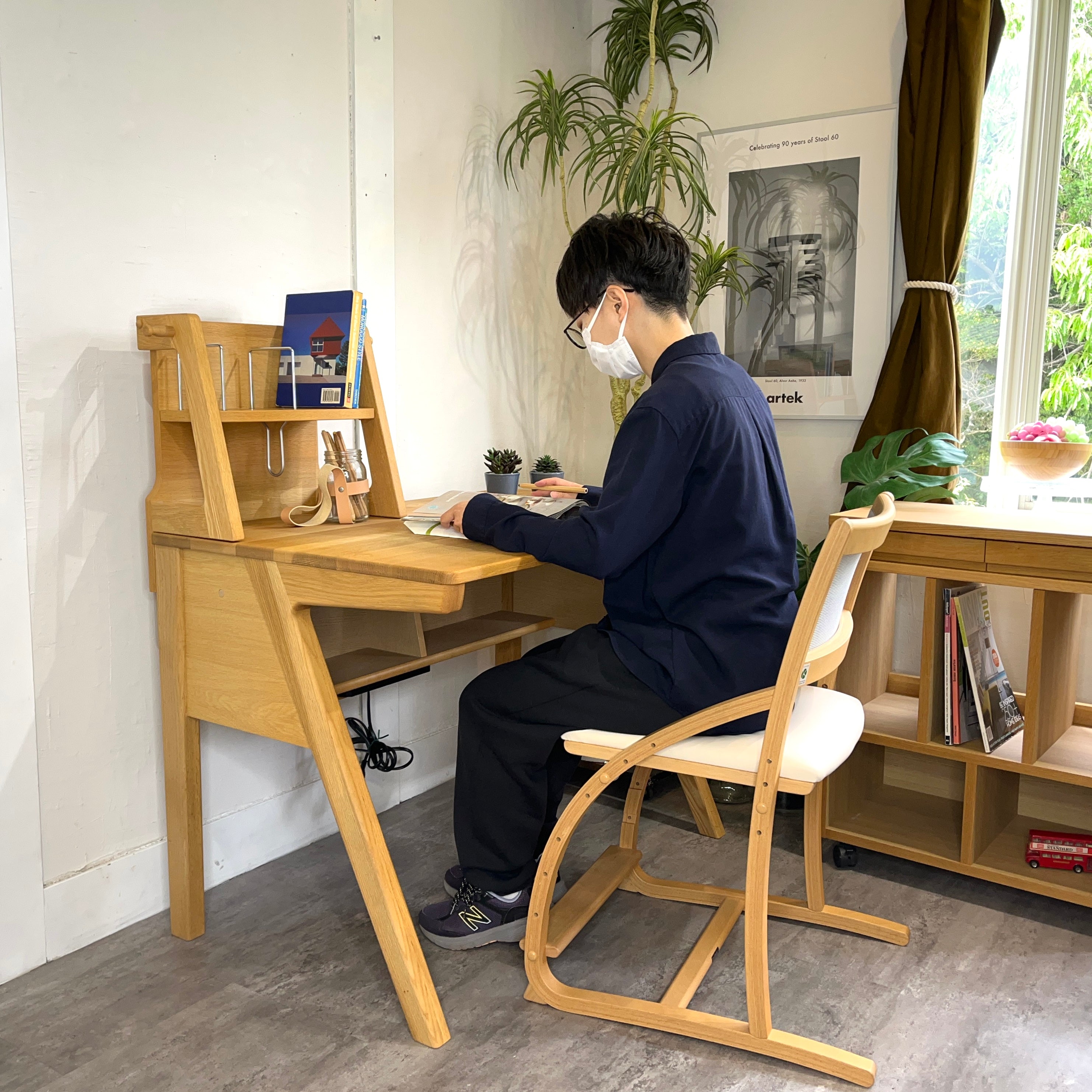 カリモク家具 ピュアナチュール / Pure nature デスクセット チェア ワゴン 棚 オーク