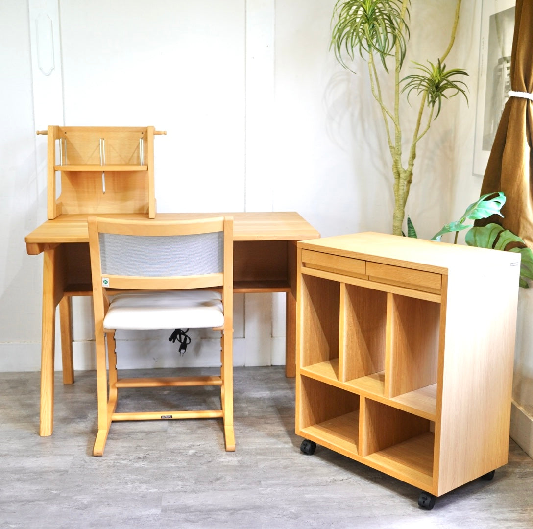 カリモク家具 ピュアナチュール / Pure nature デスクセット チェア ワゴン 棚 オーク