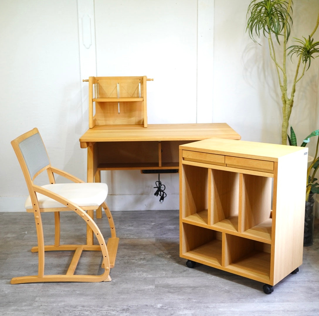 カリモク家具 ピュアナチュール / Pure nature デスクセット チェア ワゴン 棚 オーク
