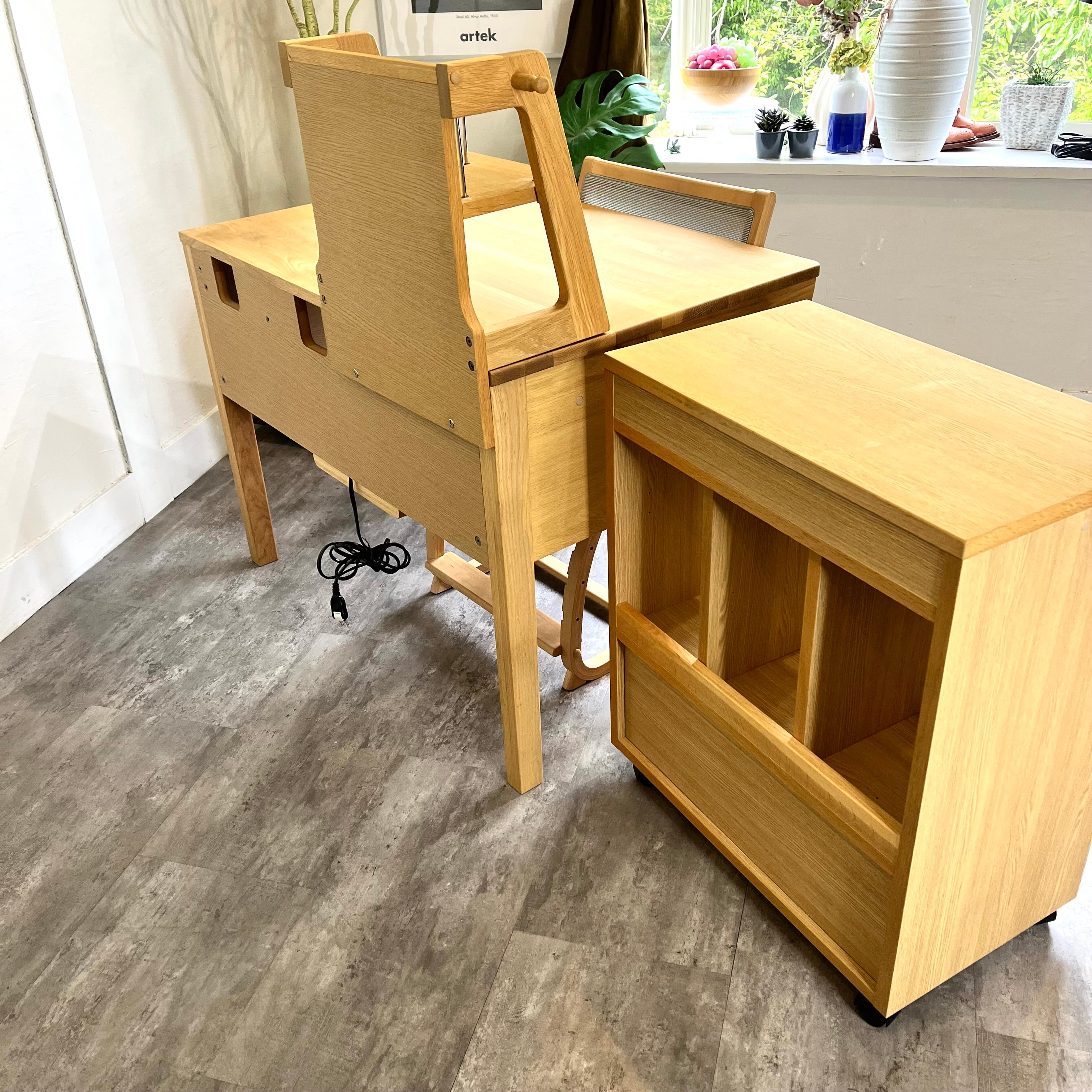 カリモク家具 ピュアナチュール / Pure nature デスクセット チェア ワゴン 棚 オーク