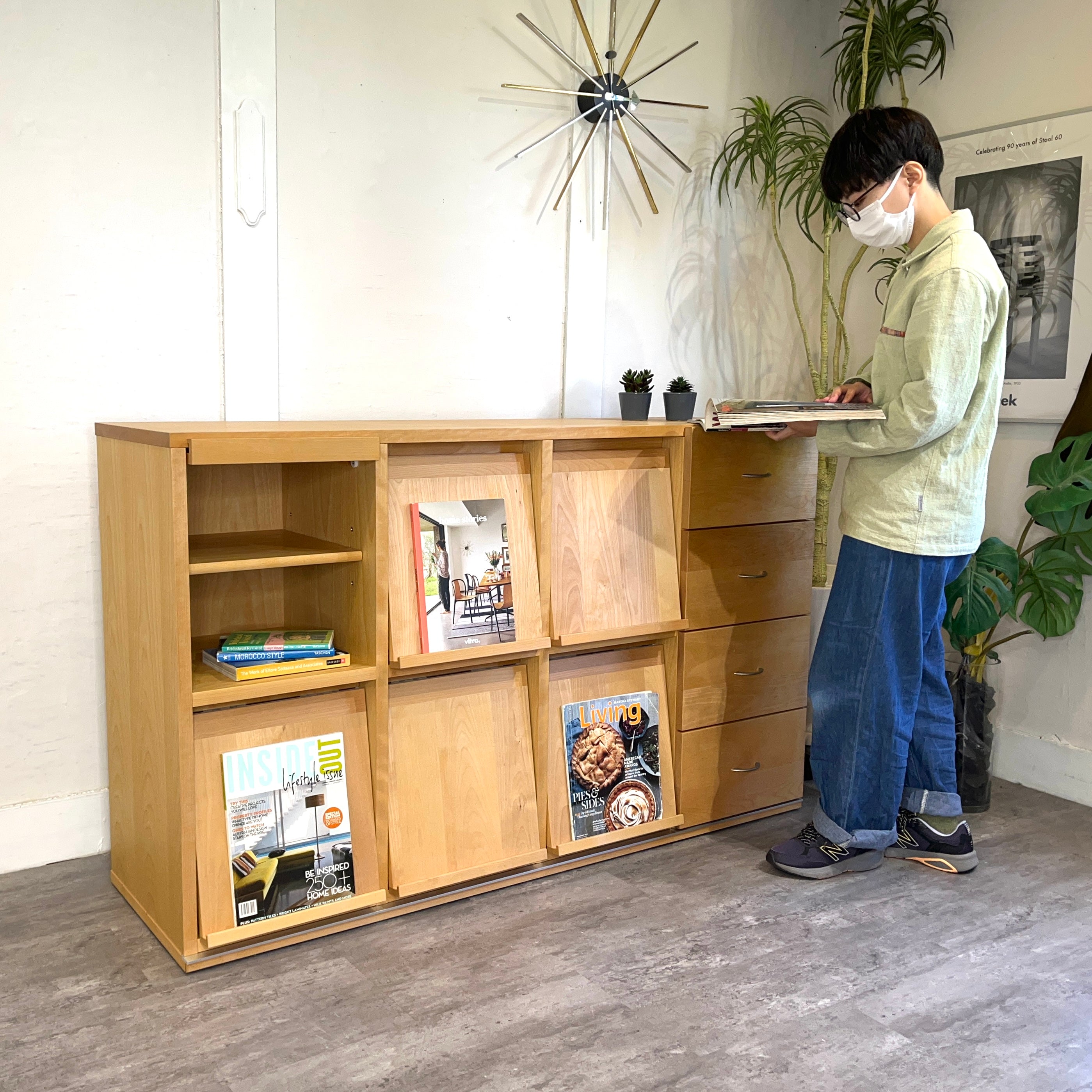 シャルドネ / CHARDONNAY フラップサイドボード マガジンラック 3列2段 ブックシェルフ