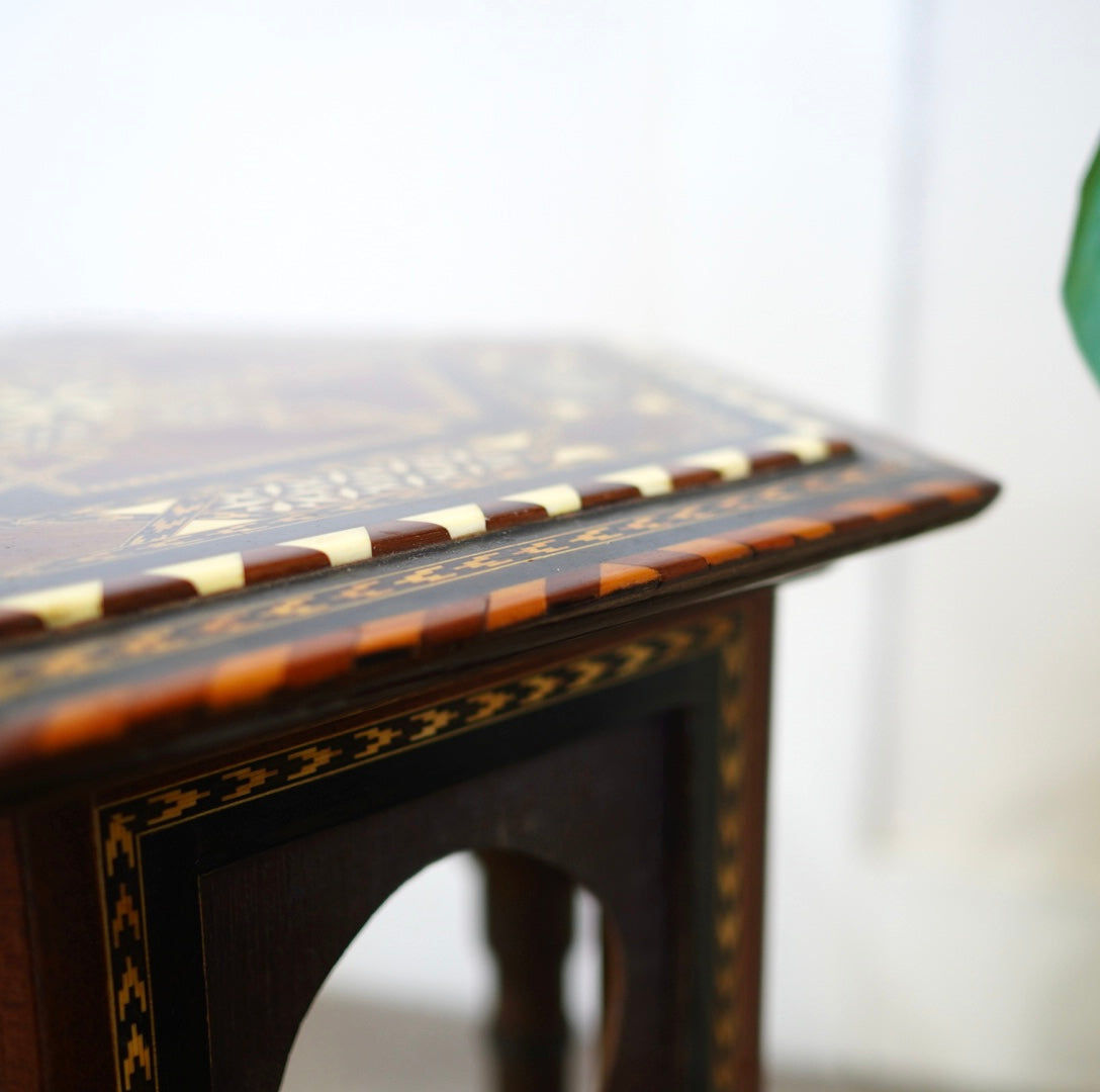 スペイン グラナダ 寄木細工 六角形 サイドテーブル