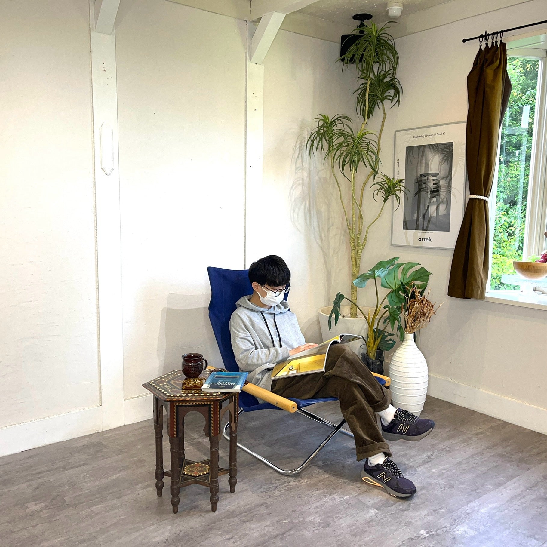 スペイン グラナダ 寄木細工 六角形 サイドテーブル