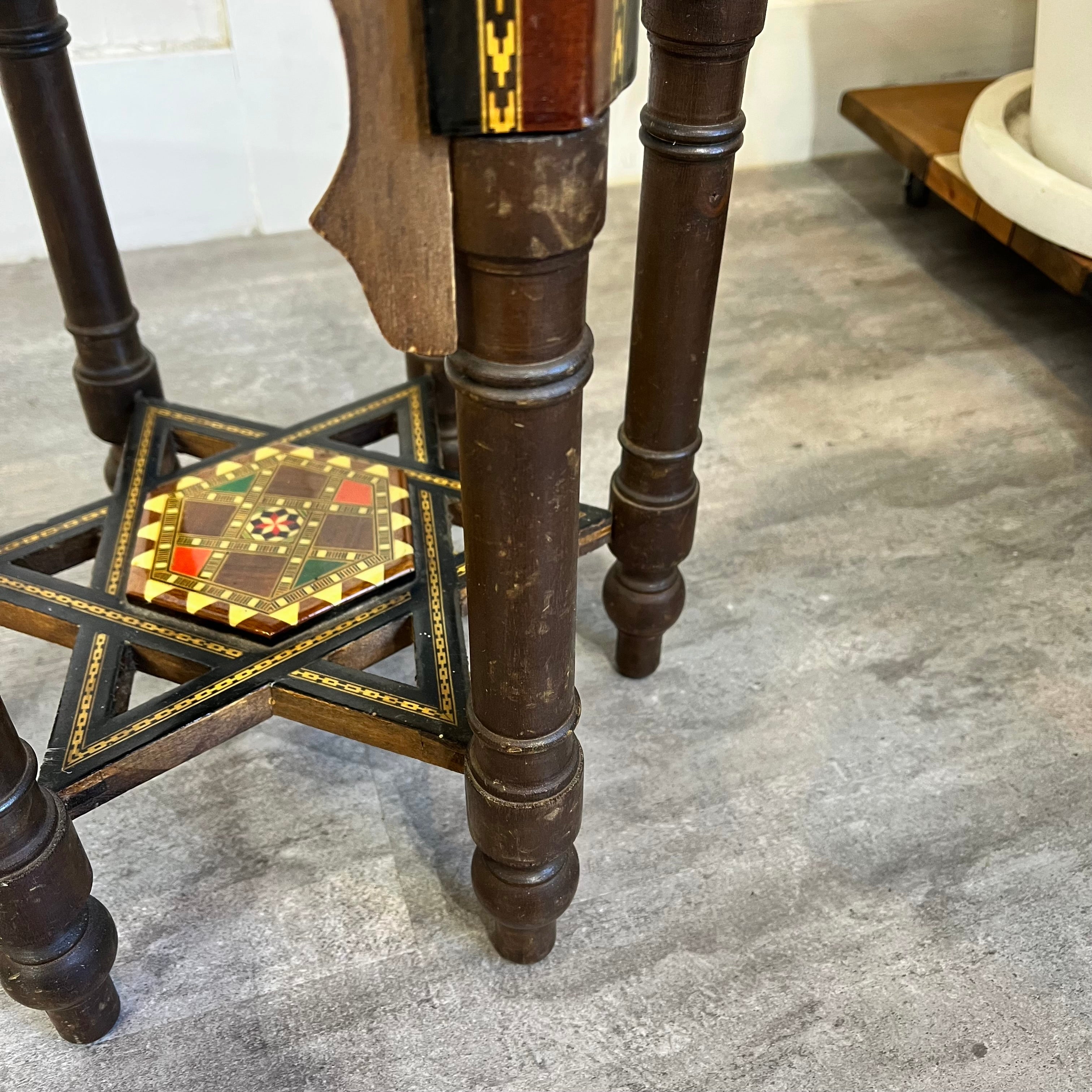 スペイン グラナダ 寄木細工 六角形 サイドテーブル