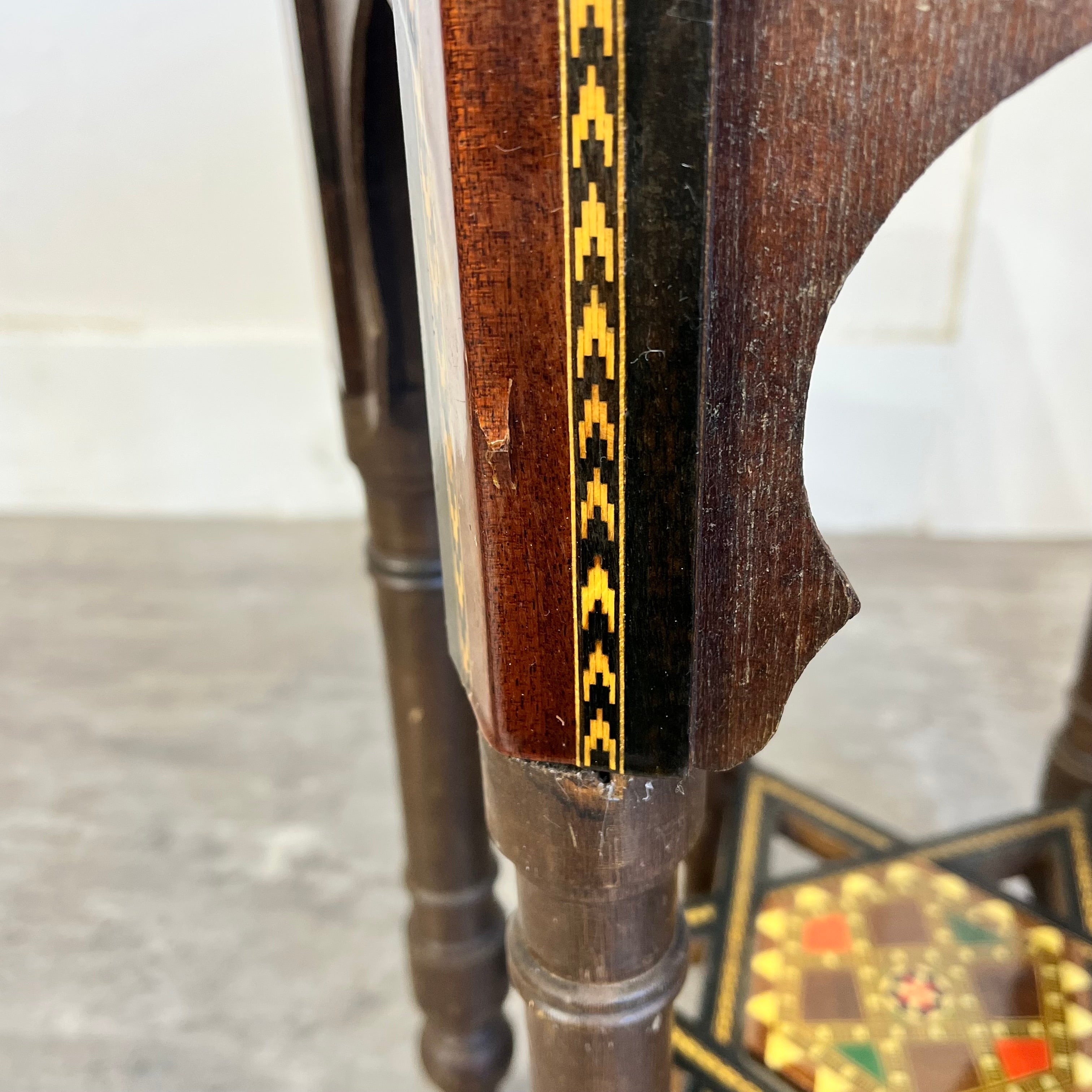 スペイン グラナダ 寄木細工 六角形 サイドテーブル