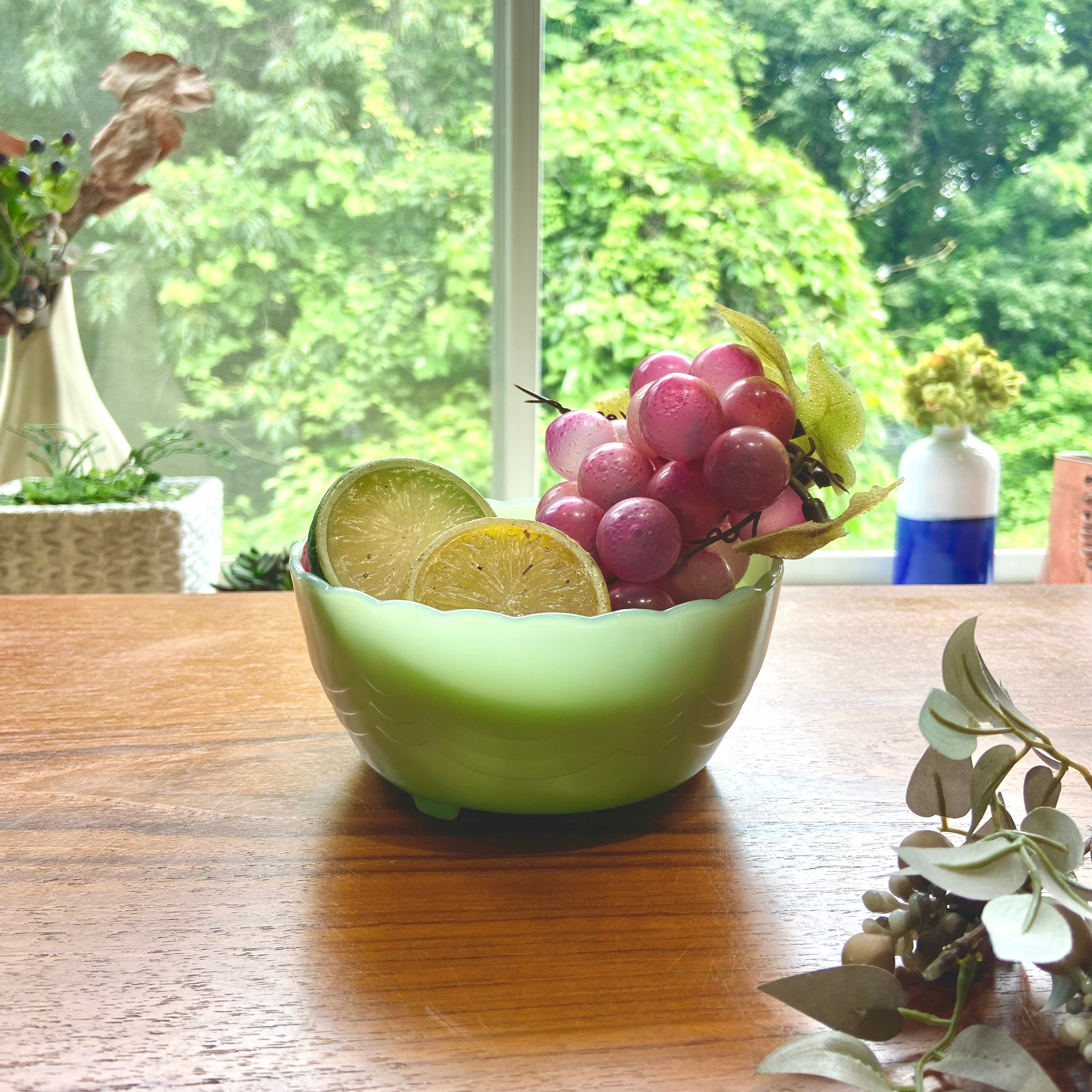 ファイヤーキング / Fire-King ジェダイ フッテッドボウル バルブボウル ヴィンテージ