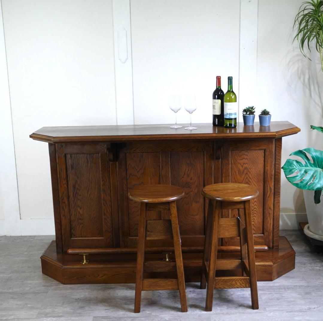 ナラ材 カウンタースツール ハイスツール