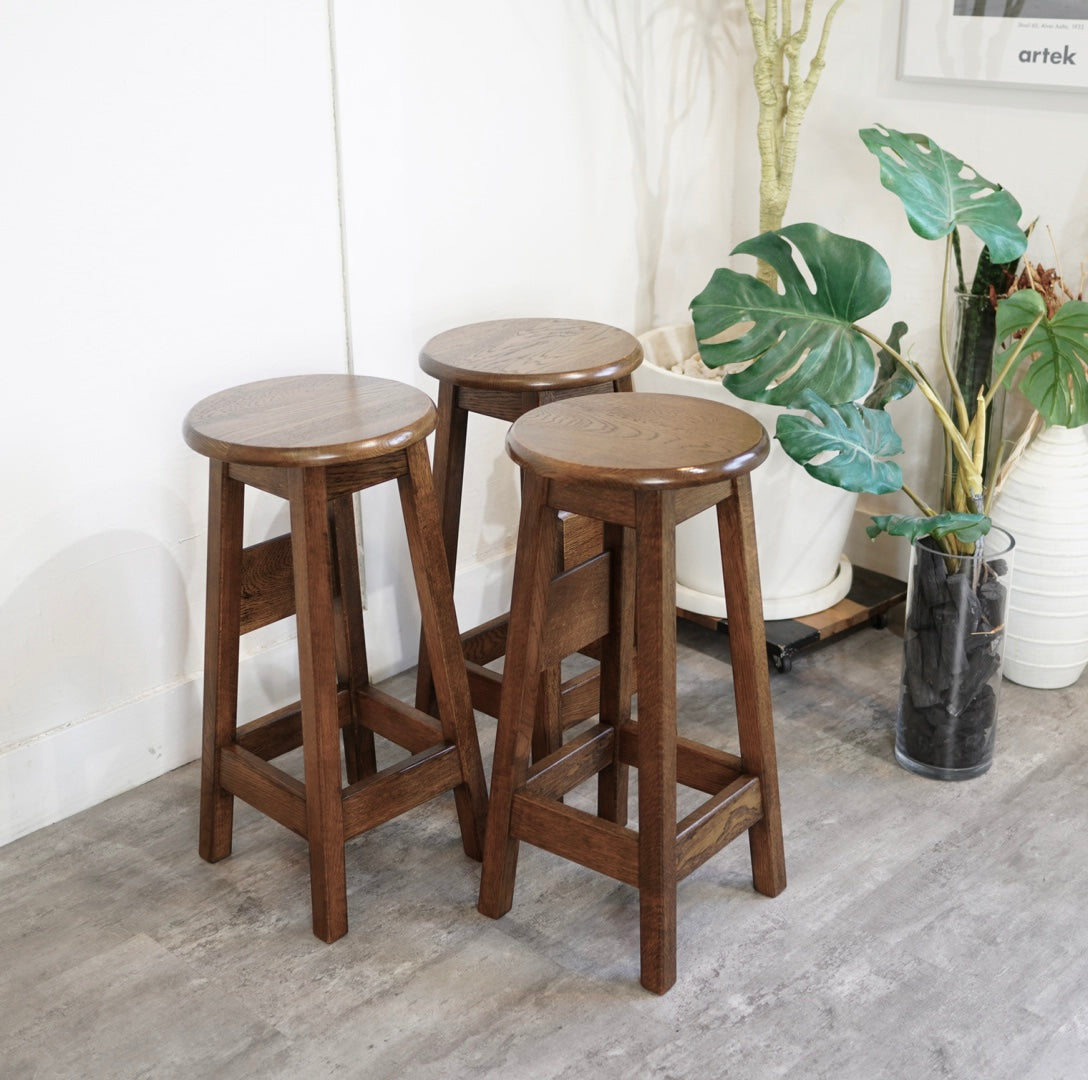 ナラ材 カウンタースツール ハイスツール