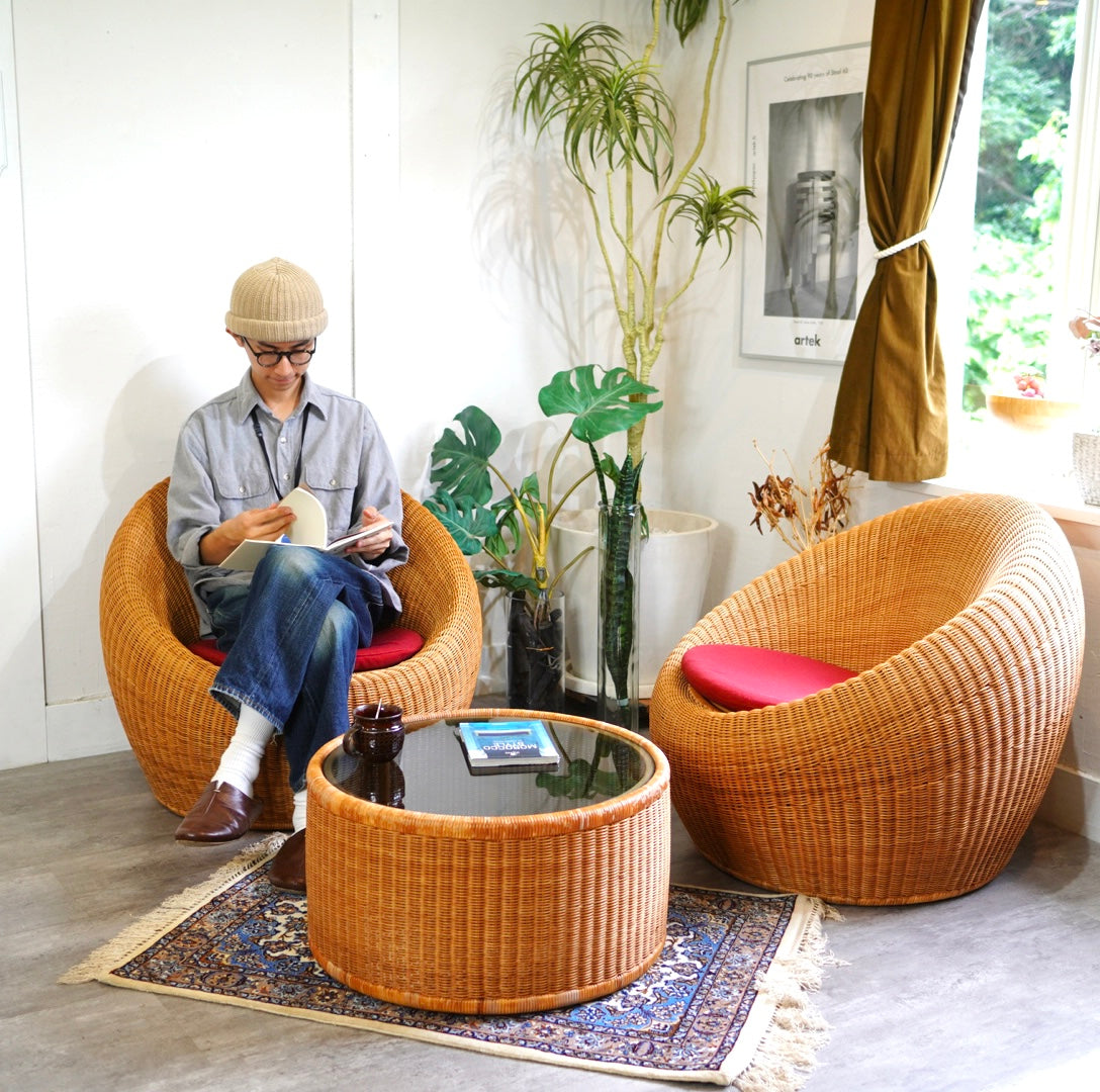 山川ラタン 剣持勇 アームレスチェア ヴィンテージ