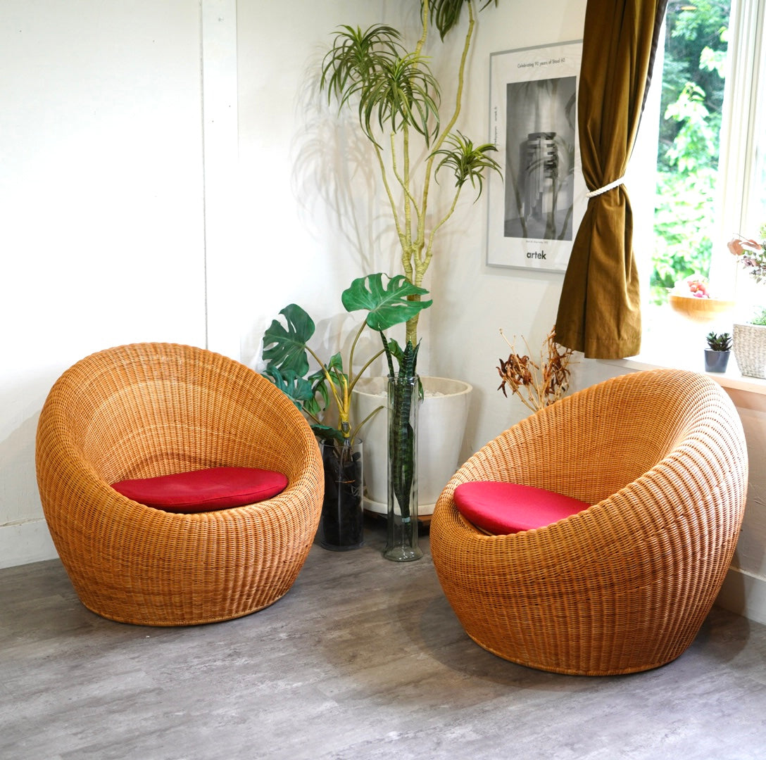 山川ラタン 剣持勇 アームレスチェア ヴィンテージ