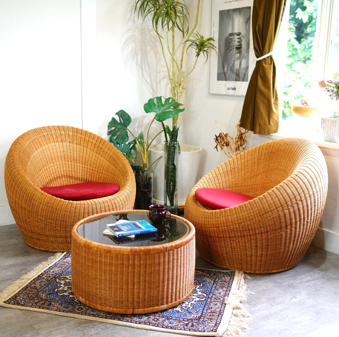 山川ラタン 剣持勇 アームレスチェア ヴィンテージ