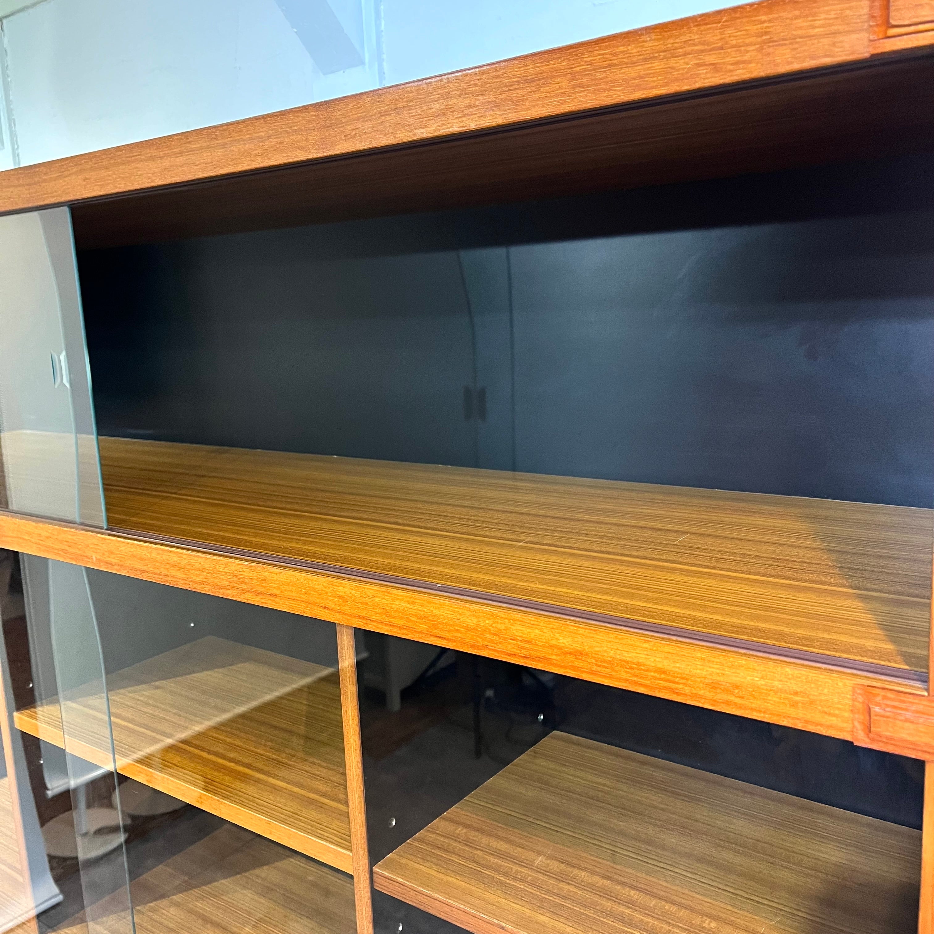 チーク材 ガラスショーケース 本棚 ジャパンヴィンテージ