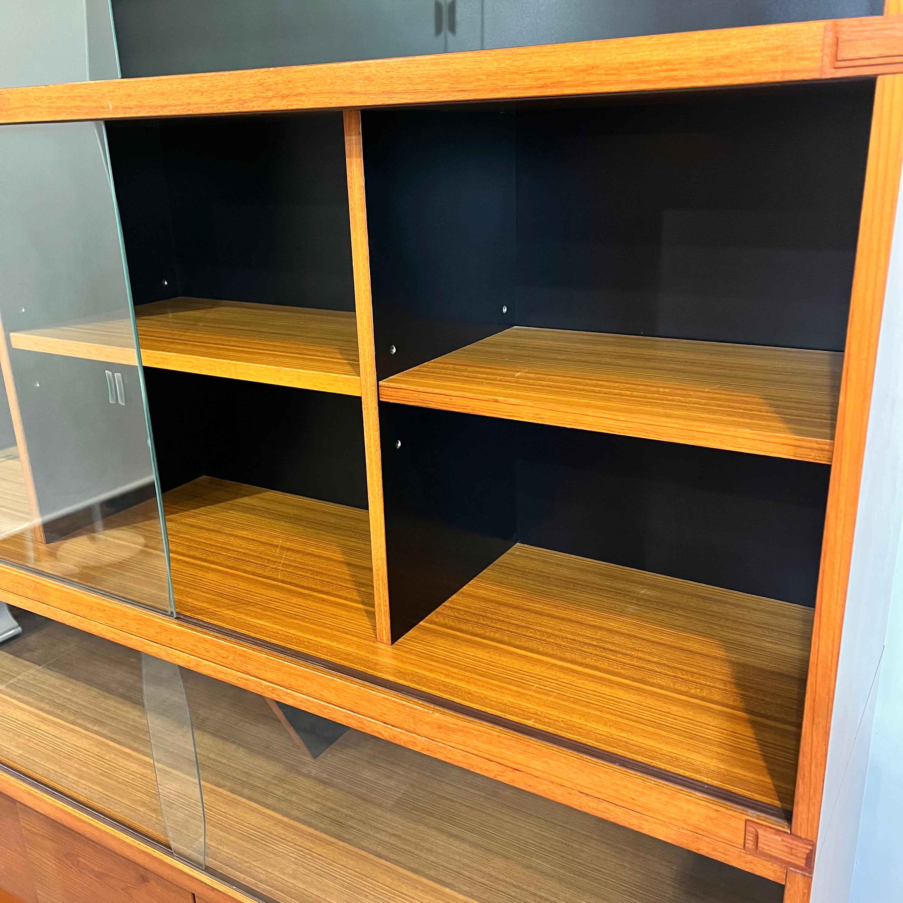 チーク材 ガラスショーケース 本棚 ジャパンヴィンテージ