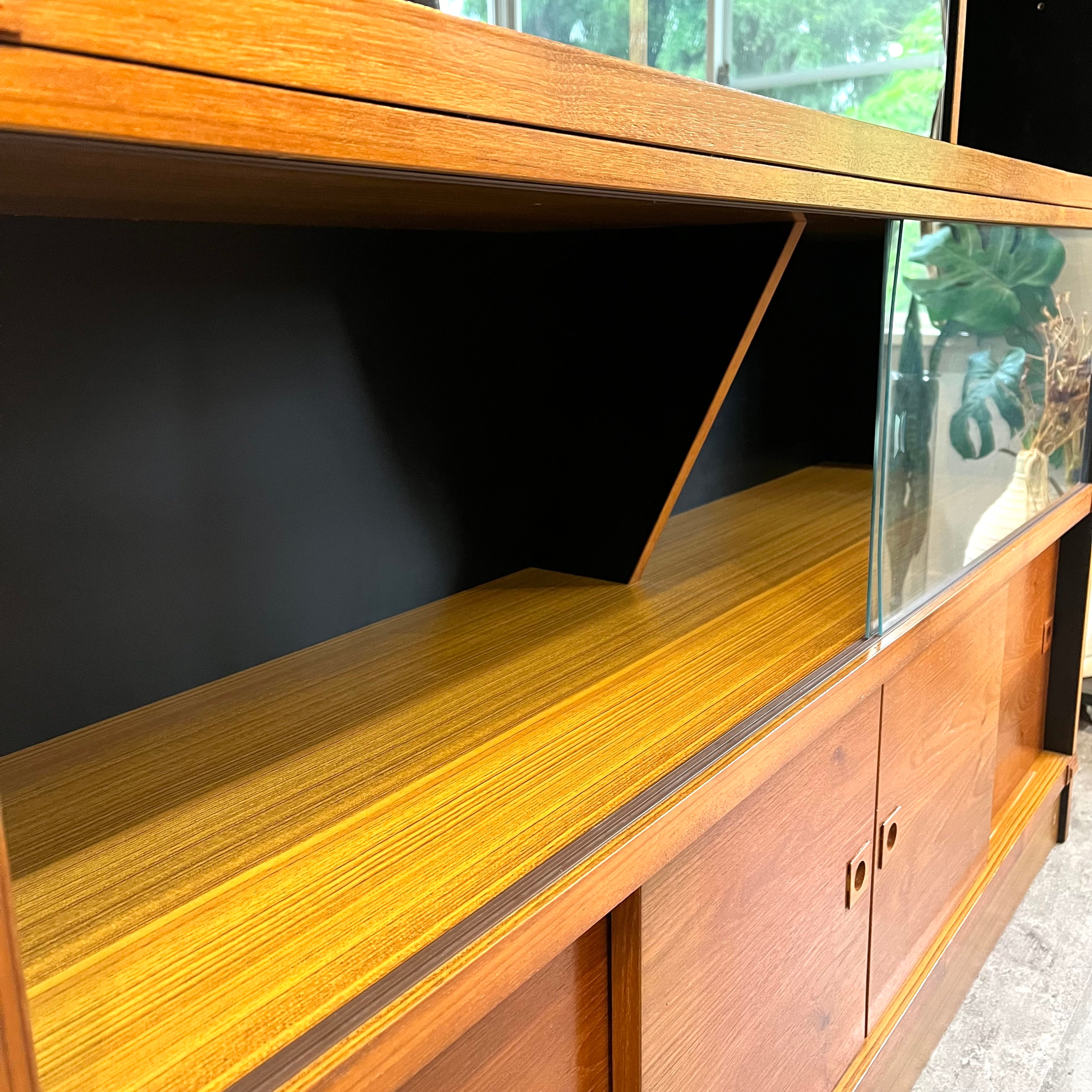 チーク材 ガラスショーケース 本棚 ジャパンヴィンテージ