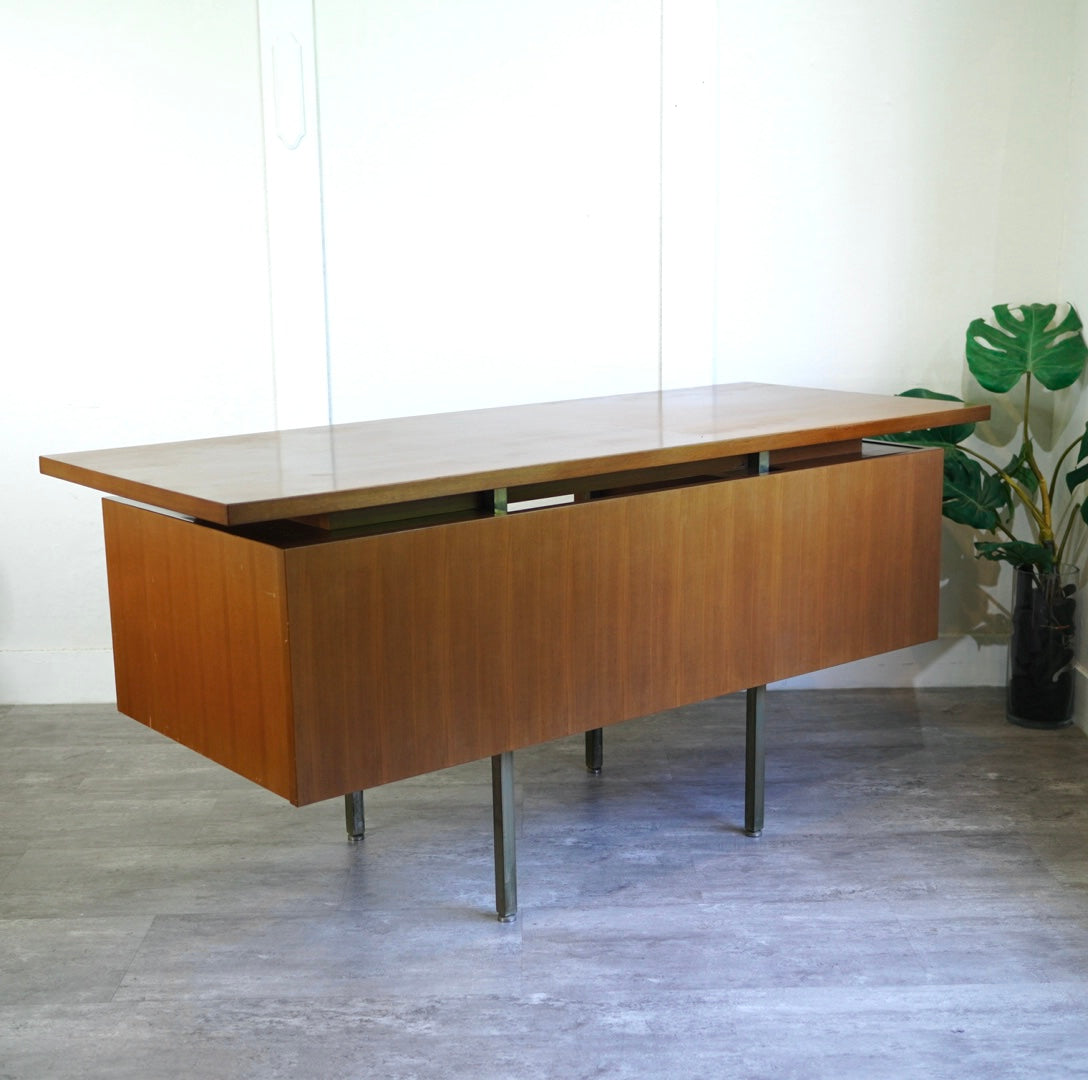 ジャパンヴィンテージ 両袖デスク エグゼクティブデスク チーク 1970年代