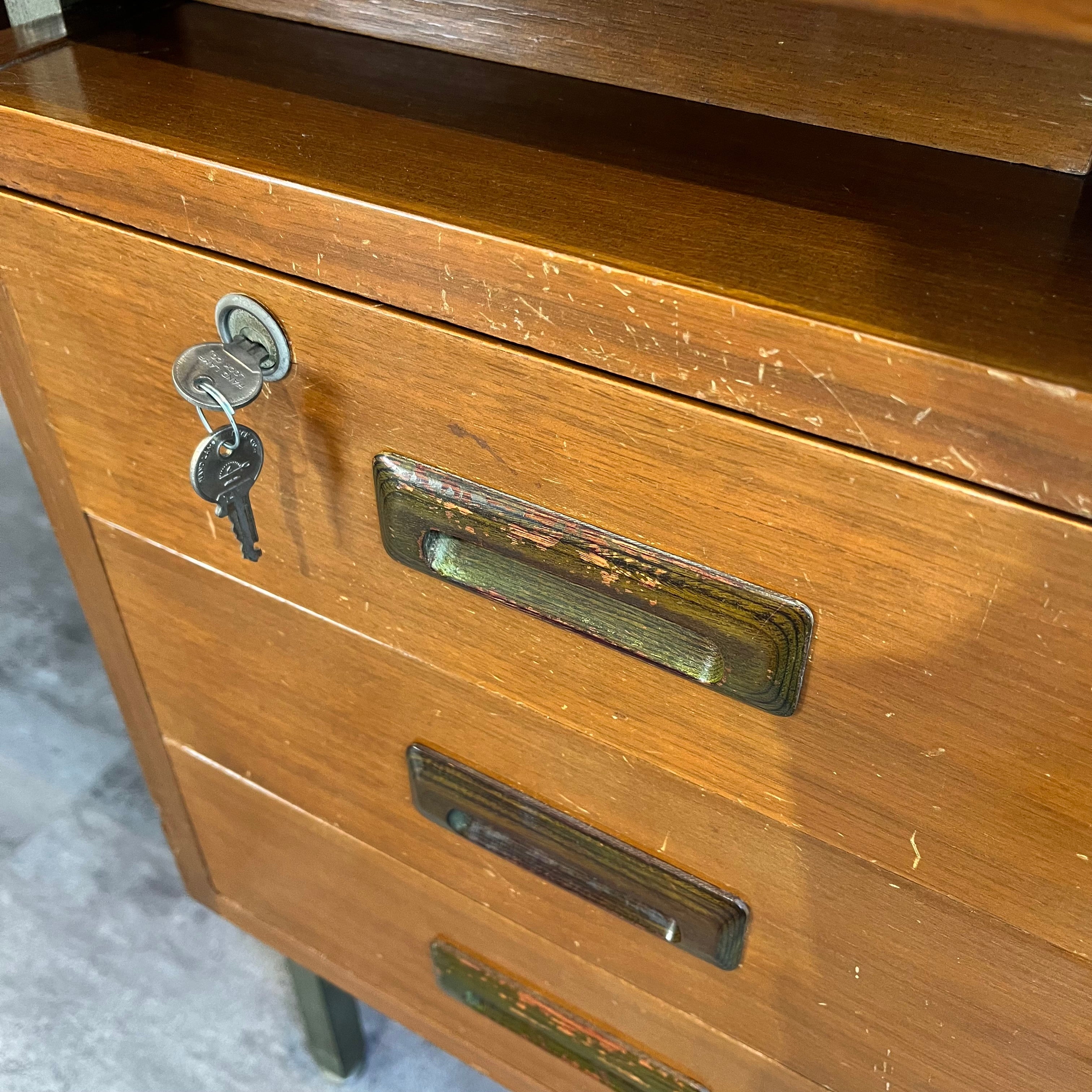 ジャパンヴィンテージ 両袖デスク エグゼクティブデスク チーク 1970年代