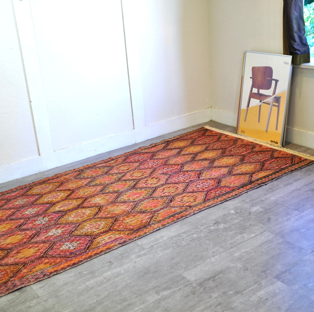 オールドキリム 124×306 ラグ 絨毯 ヴィンテージ