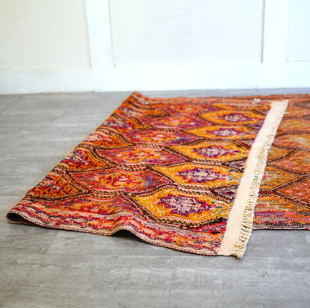 オールドキリム 124×306 ラグ 絨毯 ヴィンテージ