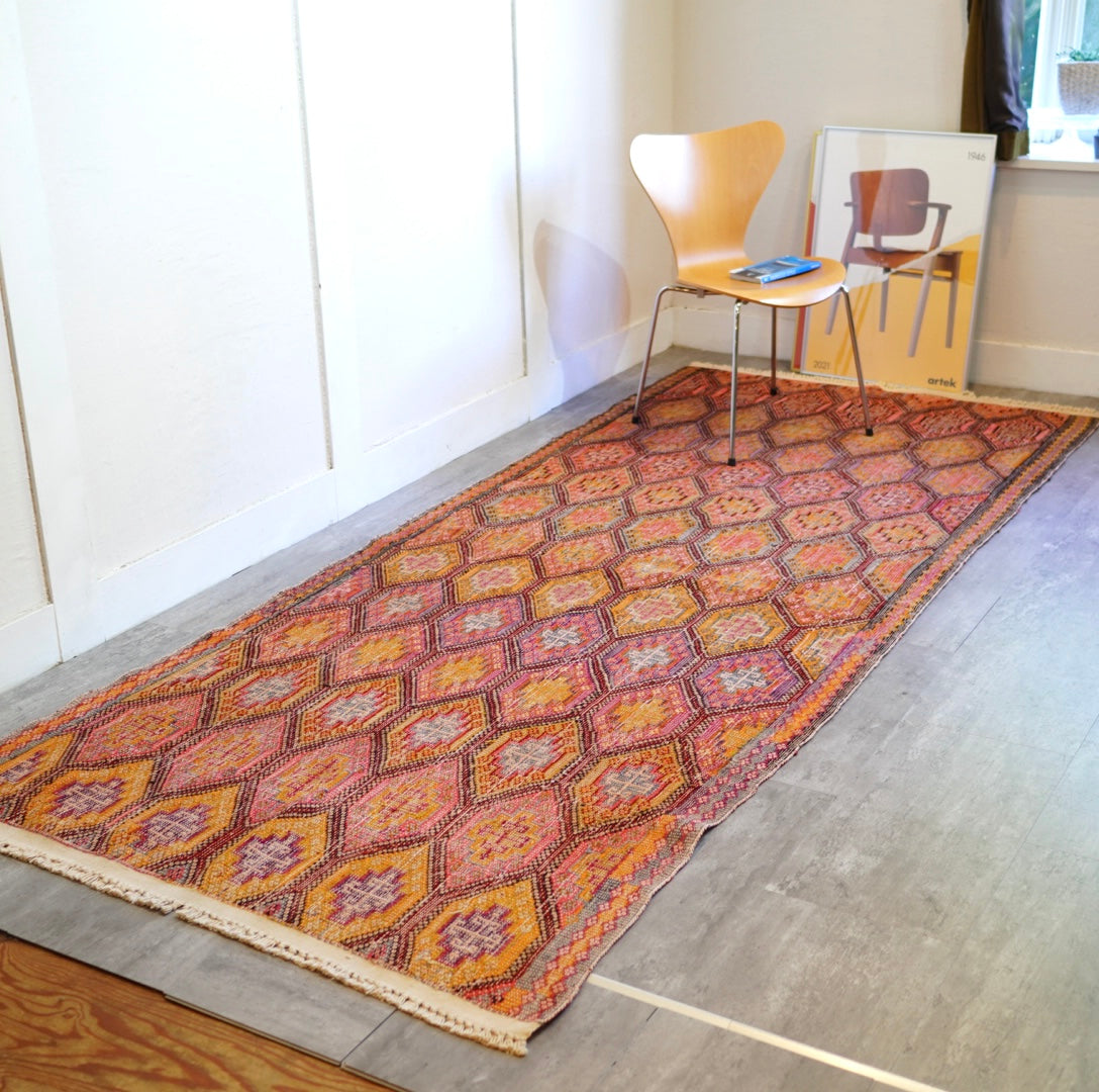 オールドキリム 124×306 ラグ 絨毯 ヴィンテージ